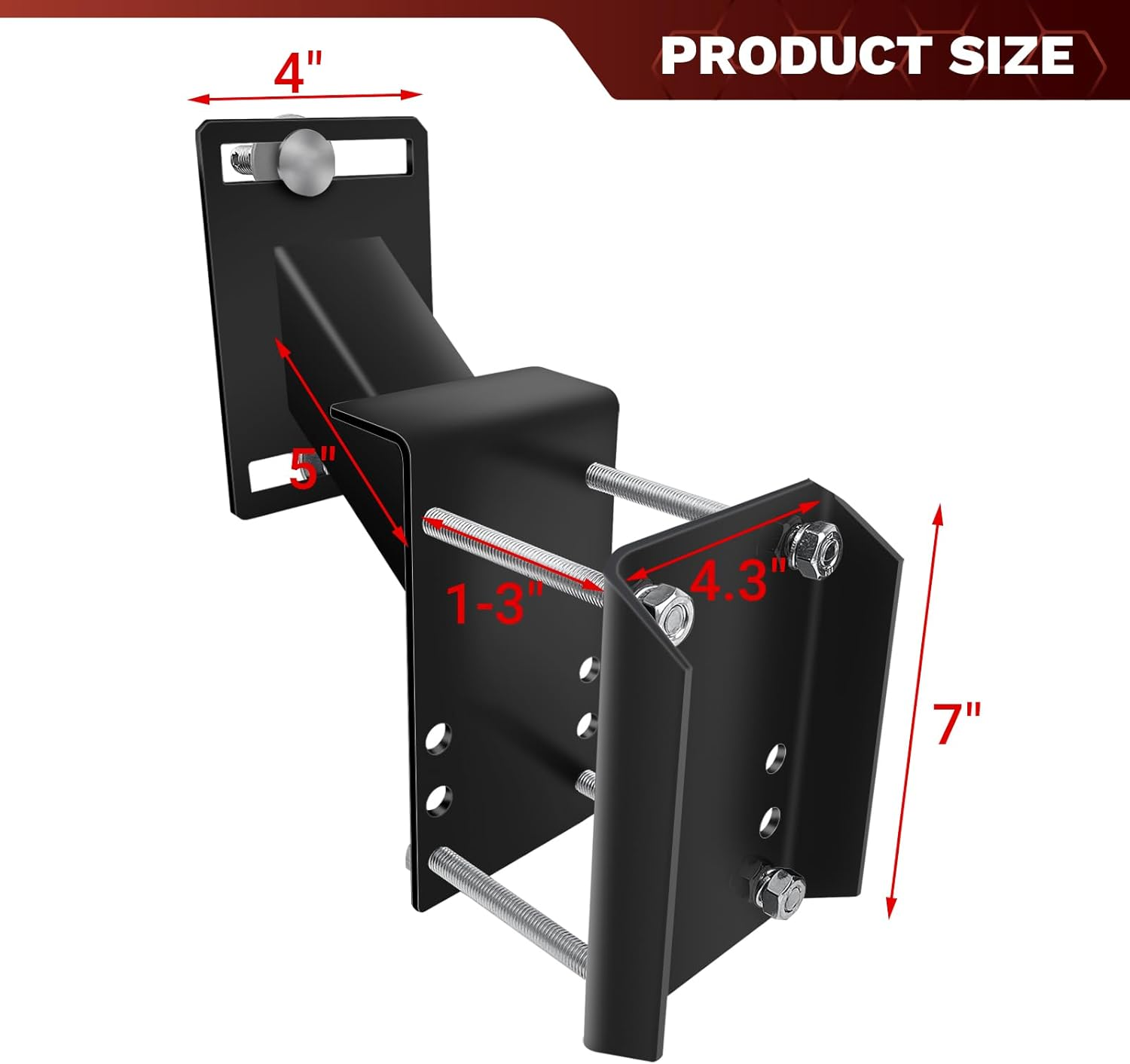 Lockable Spare Tire Carrier, Spare Tire Bracket for Utility Trailer, Powder Coat Steel Black Boat Trailer Tire Mount Fits Most Lugs Wheels, Easy to Install image number 1