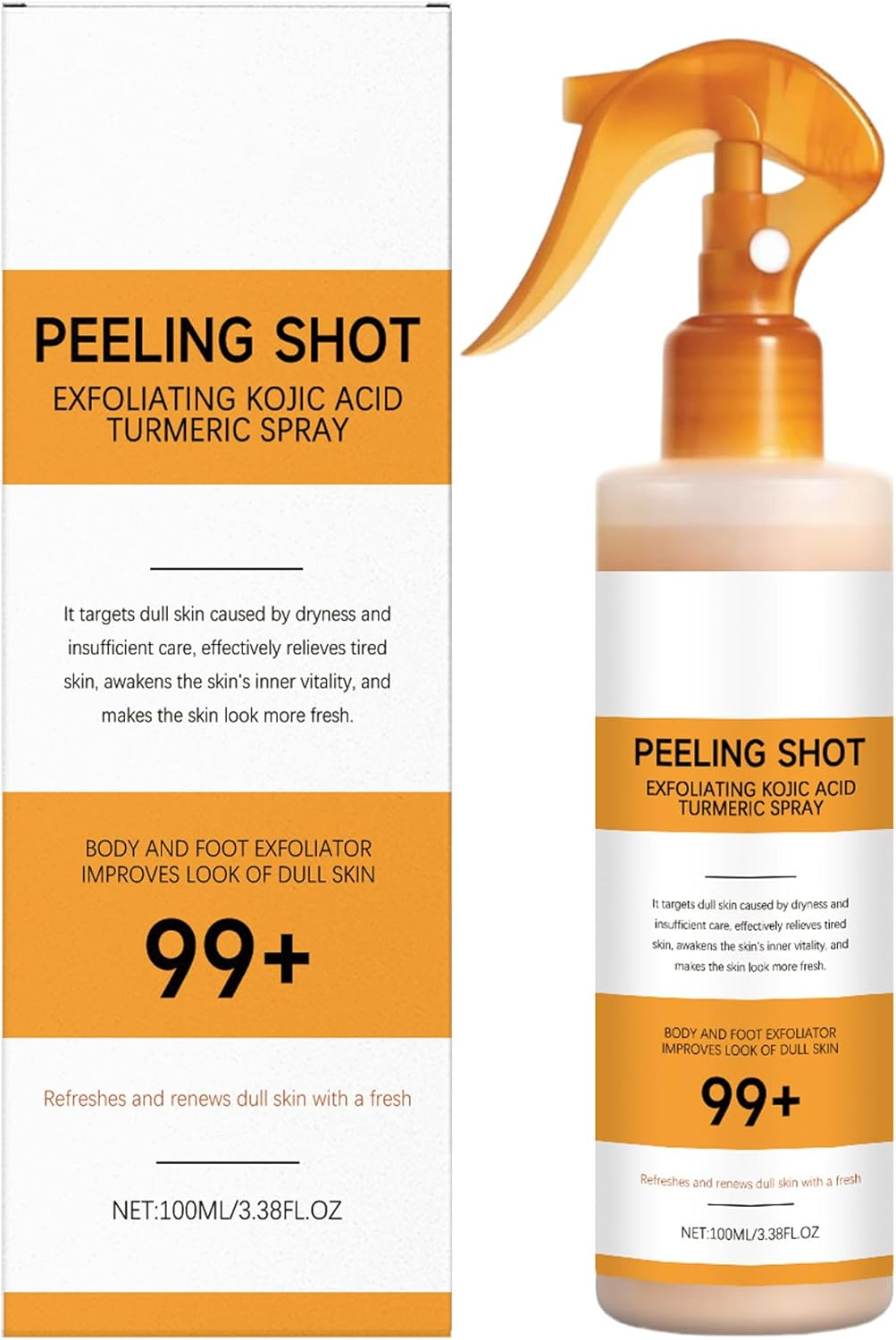 Peel Shot Keratin Care Kojic Acid Turmeric Spray, Body Peel Shot Turmeric Spray,Exfoliating Peeling Solution, Hydrating Formula for Smoother,Brighter Skin image number 3