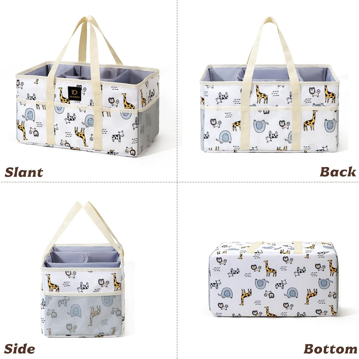 Baby Diaper Caddy Organizer - Portable Nappy Caddy Baby Storage Basket for Diapers and Wipes,Car Caddy Organizer Collapsible Nursery Diaper Organizer with Divided Design for Changing Table image number 5