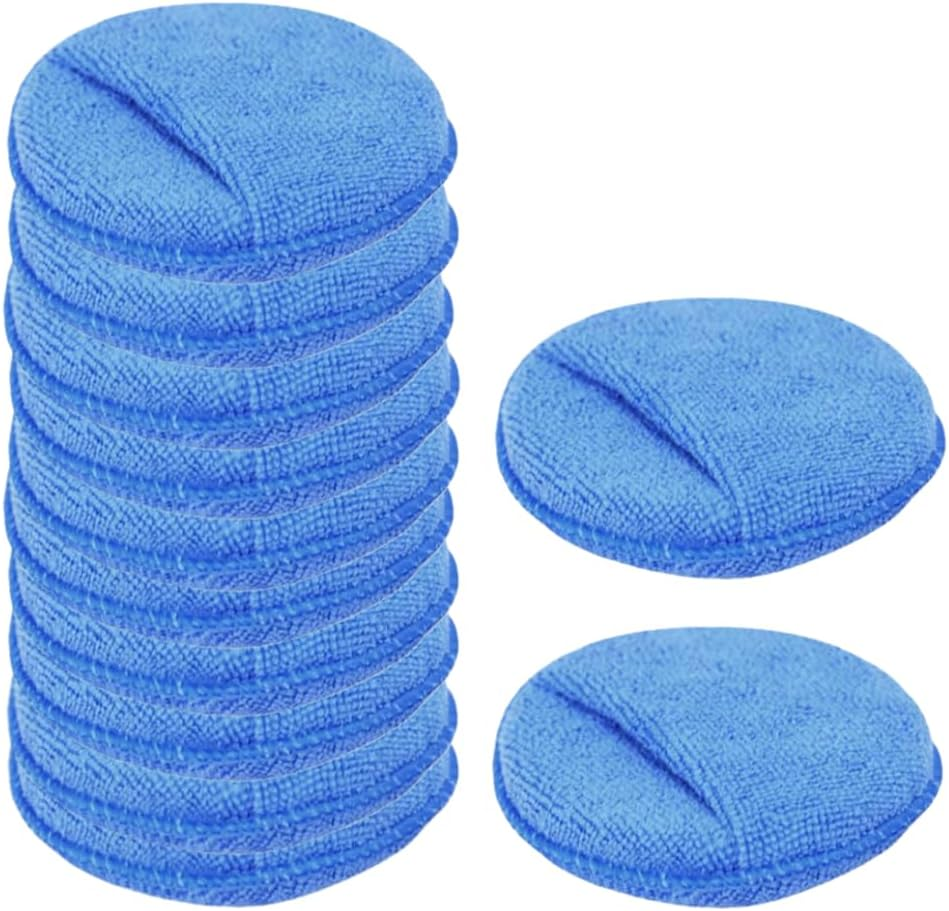 Microfiber Wax Applicator Pads, 12 Pack Car Wax Applicator Pads, Microfiber Applicator Pad with Finger Pocket, Buffing & Polishing Pads for Car Cleaning and Fine Polishing (5" Diameter) image number 2