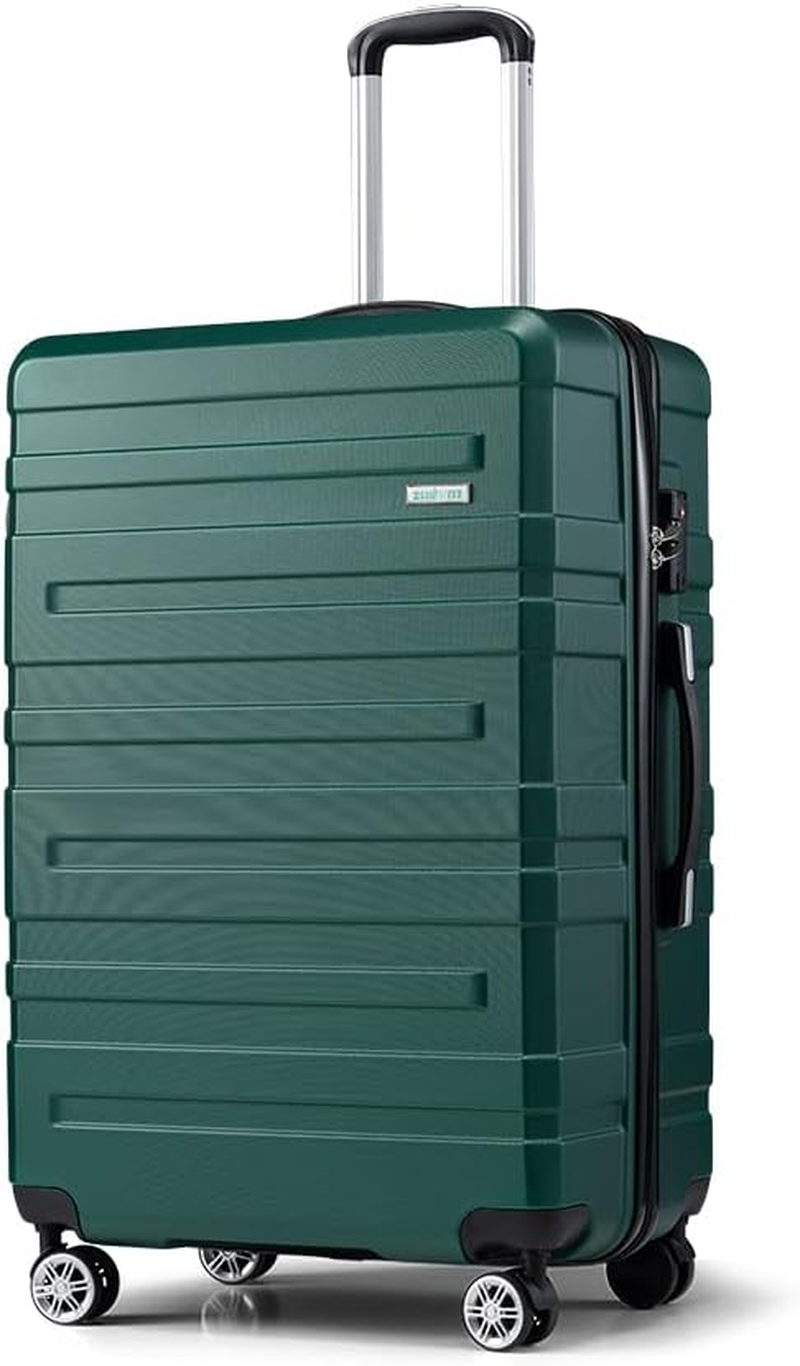 ZUNI 3 Piece Luggage Sets PC+ABS Durable Suitcase with Double Spinner Wheels T-SA Lock, Carry on Luggage for Travel, Business, 20/24/28 Inch, Black