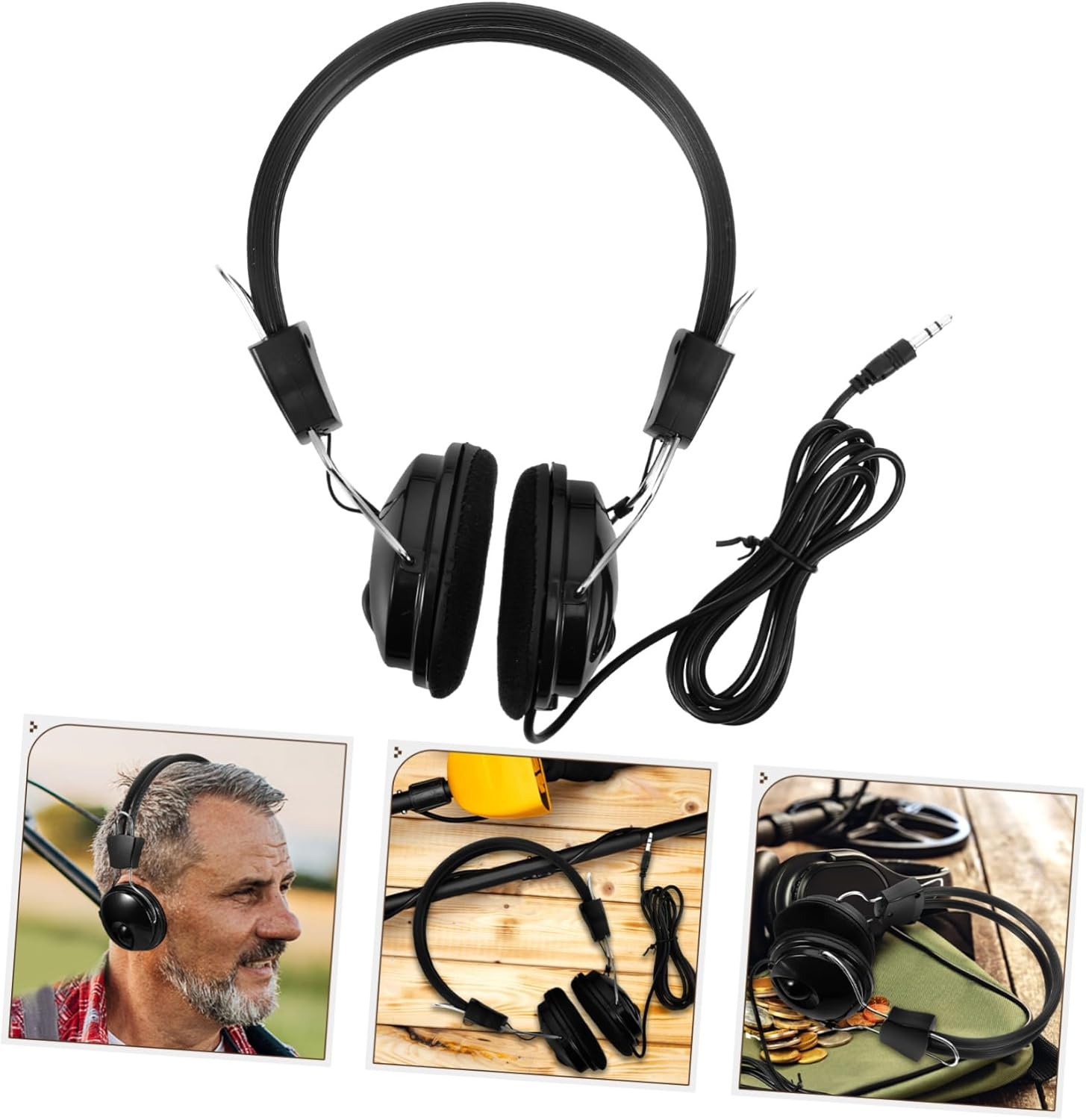 KALLORY Adjustable Metal Detector Headphone Noise Isolation for Treasure Hunting Portable Gold Search Accessory High Precision Sound Comfortable Fit image number 3