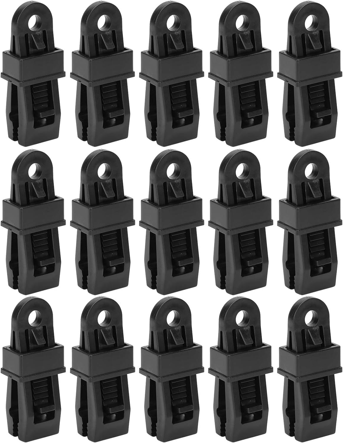 Black Tarp Clamps Heavy Duty - 15Pcs Tent Tarpaulin Clips with Lock Grip Thumb Screw - Camp Tent Clamp for Outdoor Use image number 4
