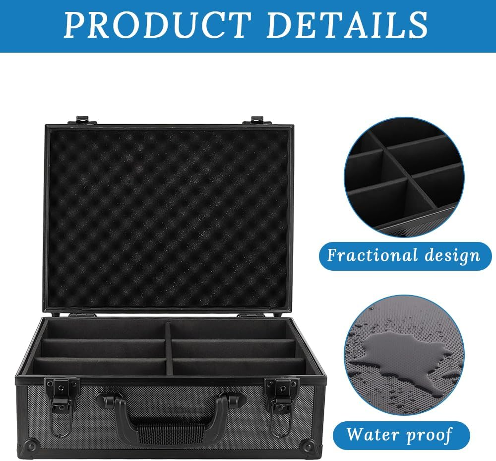 Card Storage Hard Case, Sports Card Storage Tool Box with Carrying Handle for Easy Carrying, Suitable for Travel, Office, Home, Arcade, Party (Black) image number 2