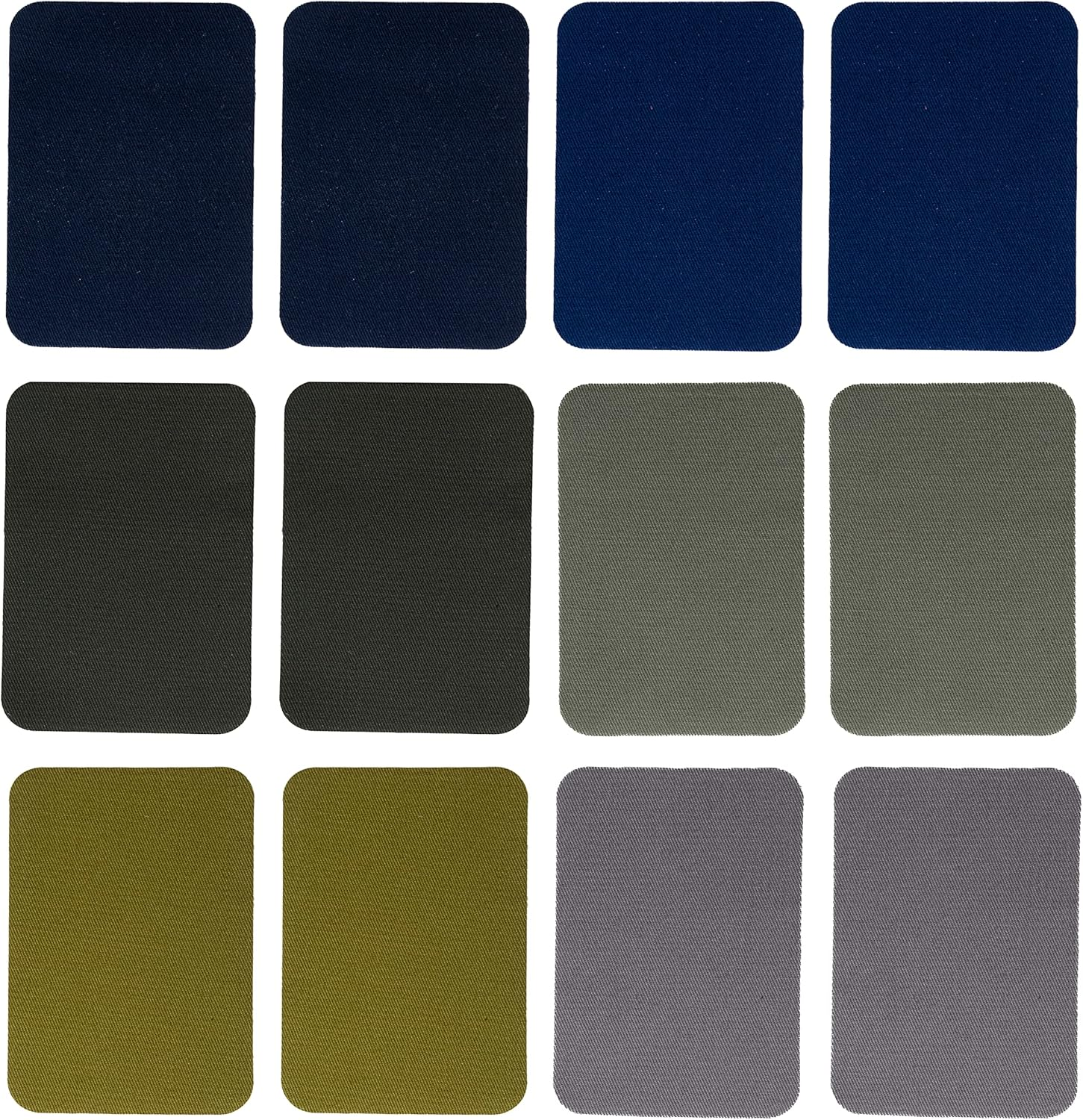 Johnson & Smith Iron on Patches - 12-Piece Iron on Patch for Clothing, Pants Repair - Adhesive Fabric Patches - Easy to Use, No Sewing Needed - Cool Rectangle Patches &ndash; Green and Navy