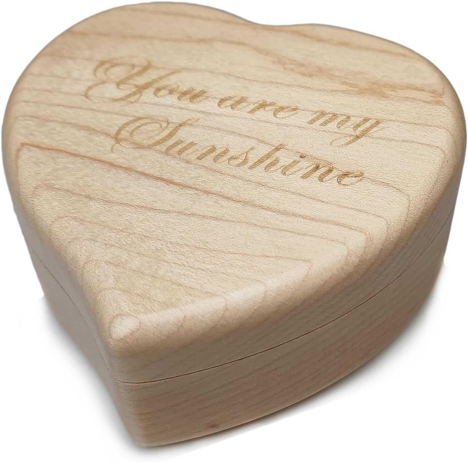 Falado Heart Shaped Beech Wood Music Box Wind up and Golden Movement Music Box for Christmas/Birthday/Valentine'S Day (Song:You Are My Sunshine) image number 2