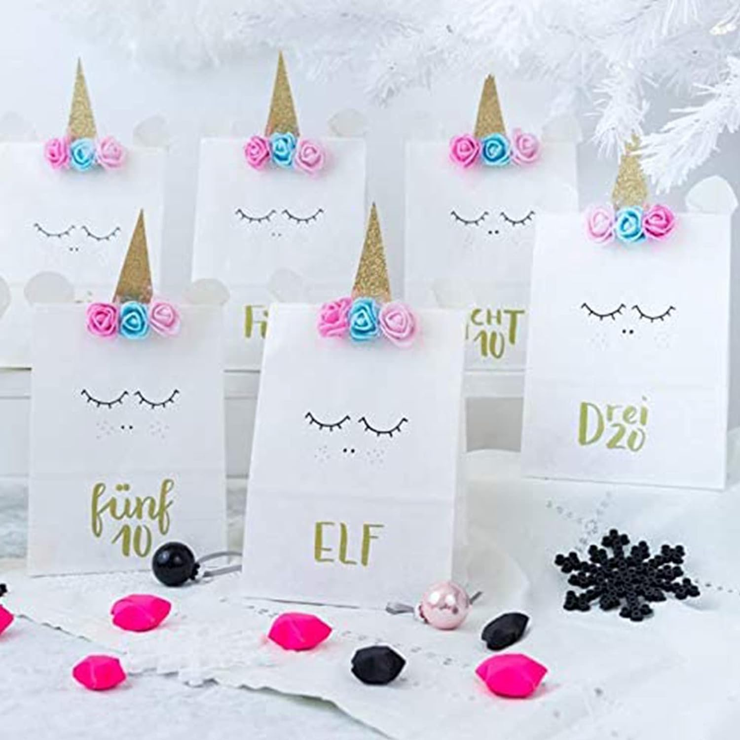 Large White Paper Bags for Snack Takeaway Bread Packaging, 15 X 9 X 28Cm Grocery Bags Sandwich Retail Gift Wrapping for Shopping Party Crafts Projects, 50 Pack