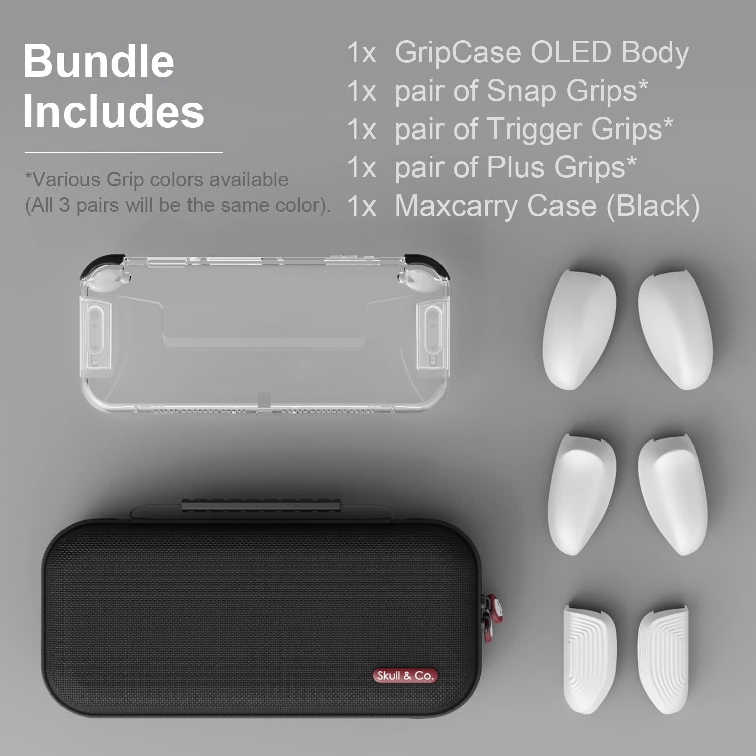 Skull & Co. Gripcase Bundle for Nintendo Switch OLED (White) image number 6