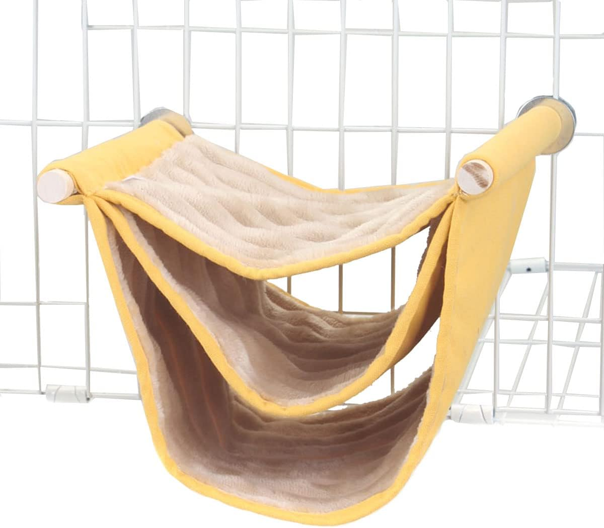 Emours Small Animal Hammock Hamster Parakeets Bed Bird Nest Cage Corner Hideout Triple Play Platform for Parrots Rat Sugar Glider with Warm Fleece (Three Layer) image number 3