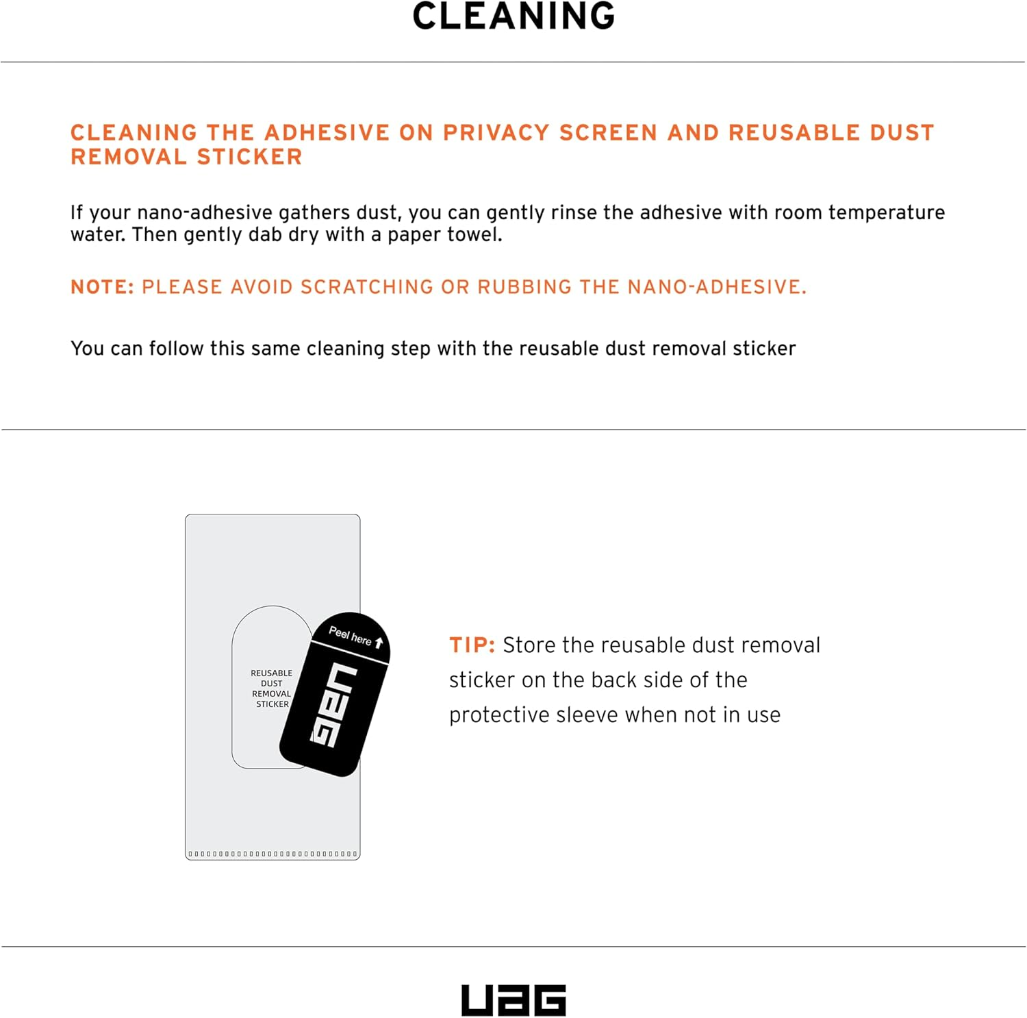 URBAN ARMOR GEAR Privacy Eco Compatible with Apple Iphone 16 / Iphone 15 Removable Screen Protector (Recycled RPET, 2-Way Privacy Protection, Includes Storage Case) - Privacy image number 5