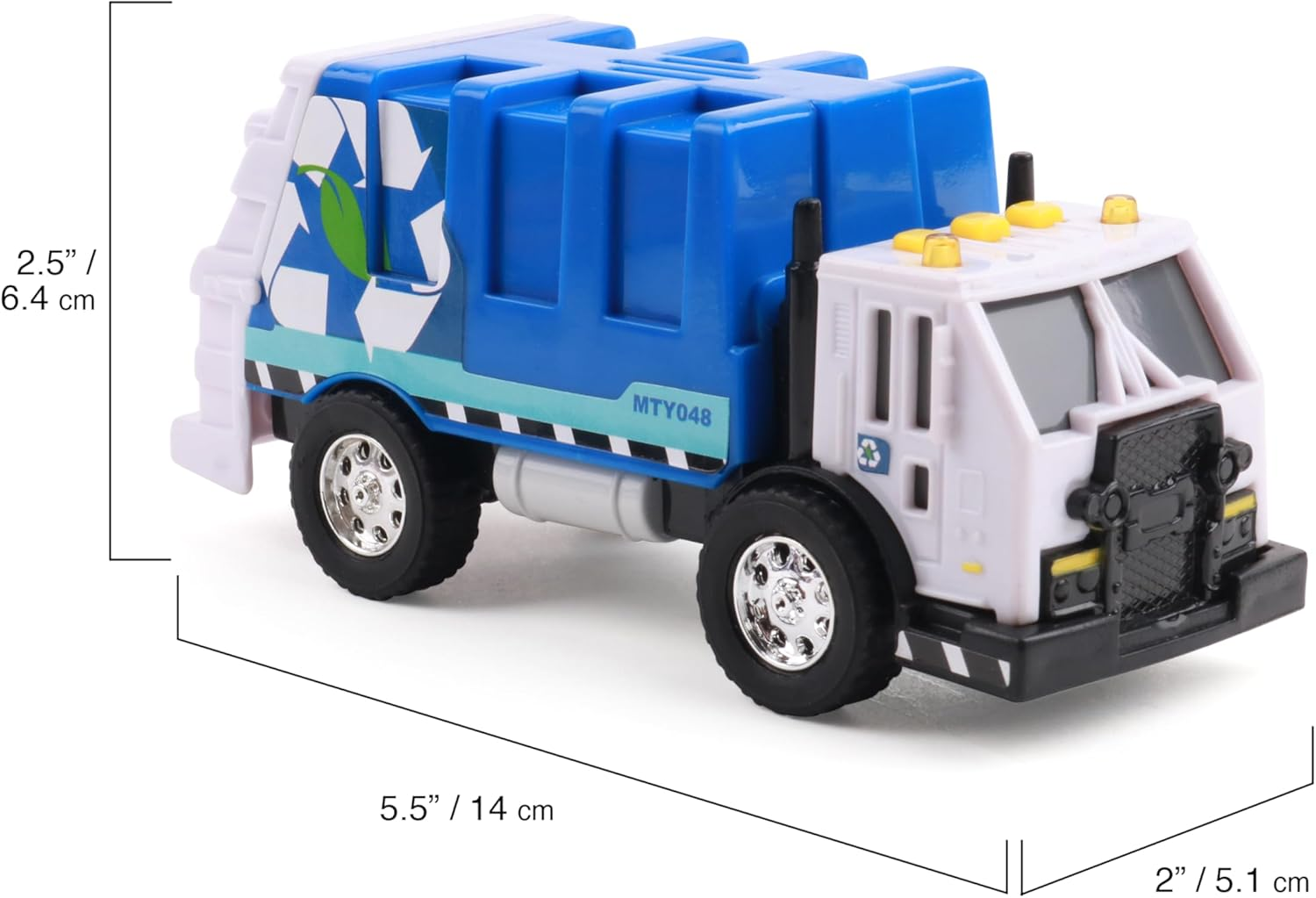 Mighty Fleet Toughest Minis 5" Garbage Truck Toy W/Lights & Sounds, Realistic Design & Batteries Included - Age 3+ image number 4