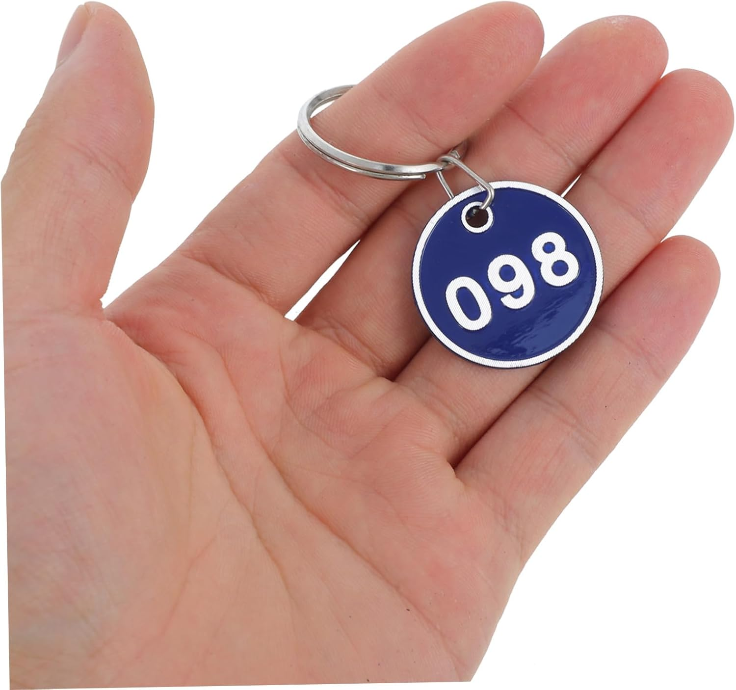 HOUDERCO 100Pcs Aluminum Alloy Metal Keychain Tags with Key Rings Luggage Labels for Travel Suitcases Lockers Sauna Keys and Storage Organization image number 1