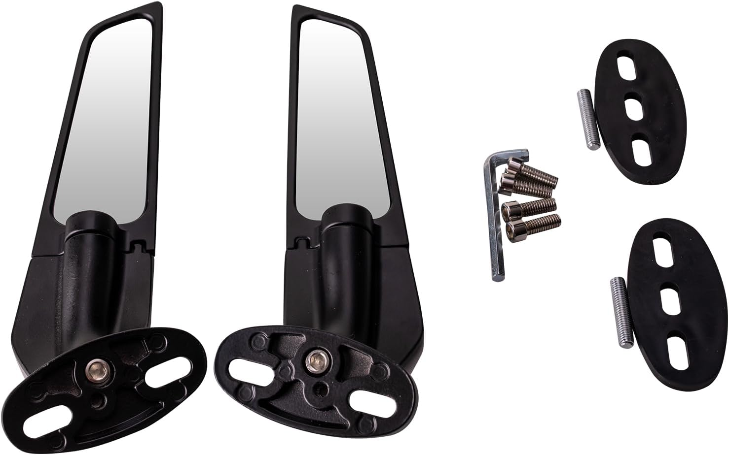 Racing Motorcycle Rear View Mirrors, 360&deg; Rotating Stealth Mirrors Compatible with Honda CBR300R CBR500R CBR600RR CBR1000RR, Kawasaki Ninja 300 400 650, Suzuki GSXR 600 750, Yamaha, Ducati image number 5