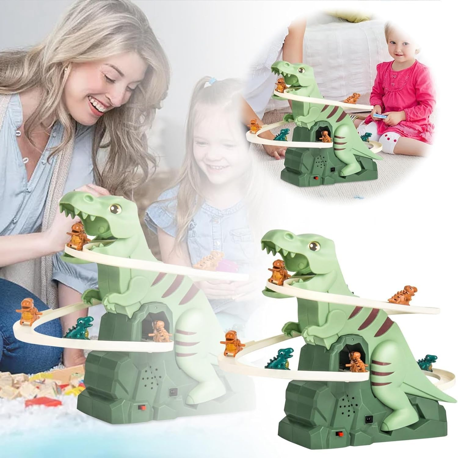 Dinosaur Climbing Slide Music, Electric Dinosaur Climbing Stairs, Dinosaur Stair Climber, Electric Race Track Game Fun Track Slide Roller Coaster for Children'S Gifts image number 2