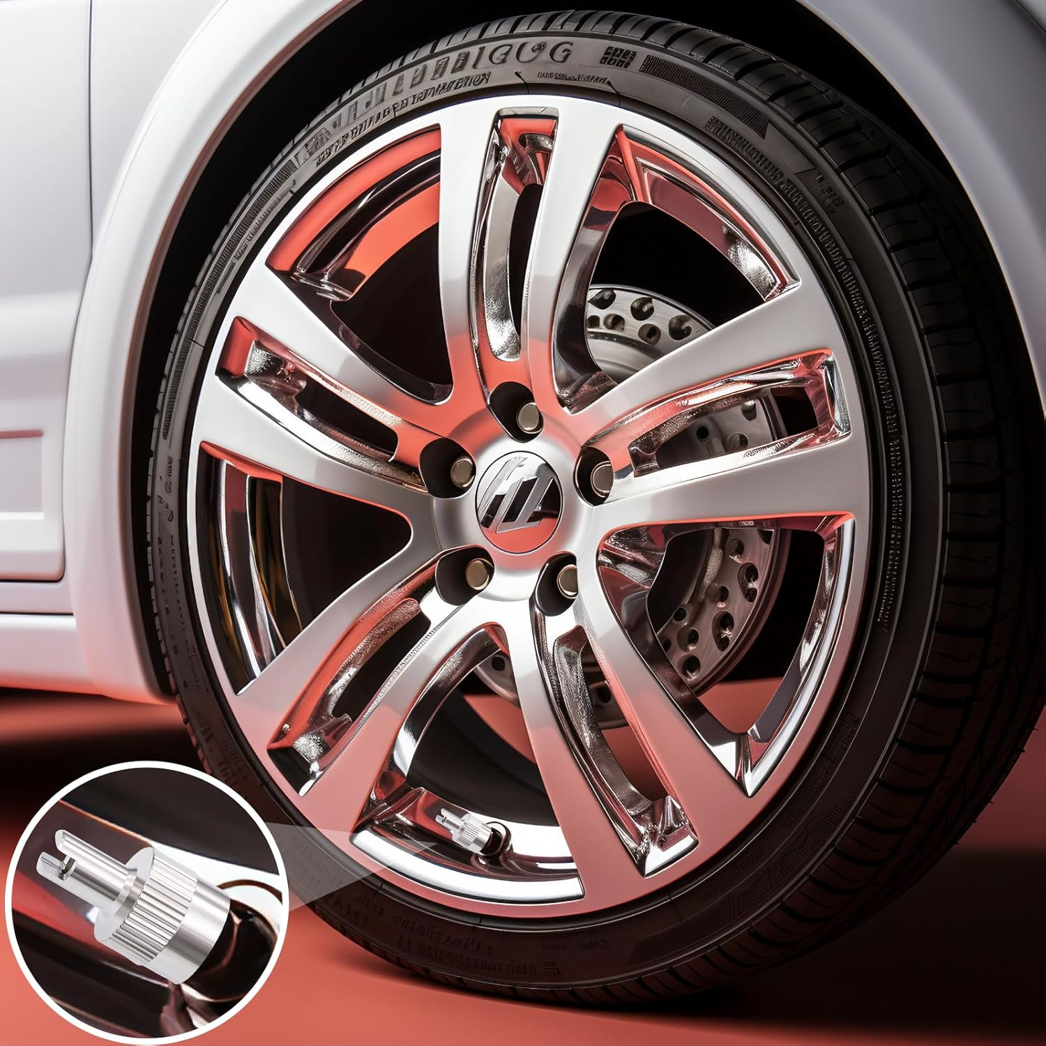 20PCS Tire Valve Stem Caps, Nickel Brass Slotted Slot Valve Stem Caps with Valve Core Remover, with O Rubber Ring, Universal for Cars, SUV, Trucks, Bikes, Motorcycles, Bicycles image number 2