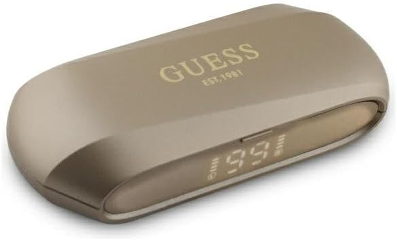 CG Mobile Guess Bluetooth Headphones TWS + Docking Station Elongated Metallic Printed Logo Gold image number 6