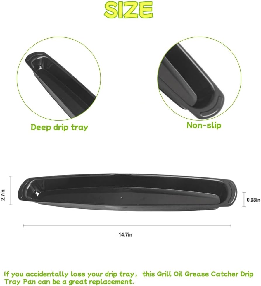 14.5" Grill Oil Grease Catcher Drip Tray Pan Replacment Part for G-Eorge Foreman 14.5", Suitable for Most Indoor Grills, Withstand Heat of the Grease Oil & Fat - Easy to Clean by Hand or Dishwasher image number 5