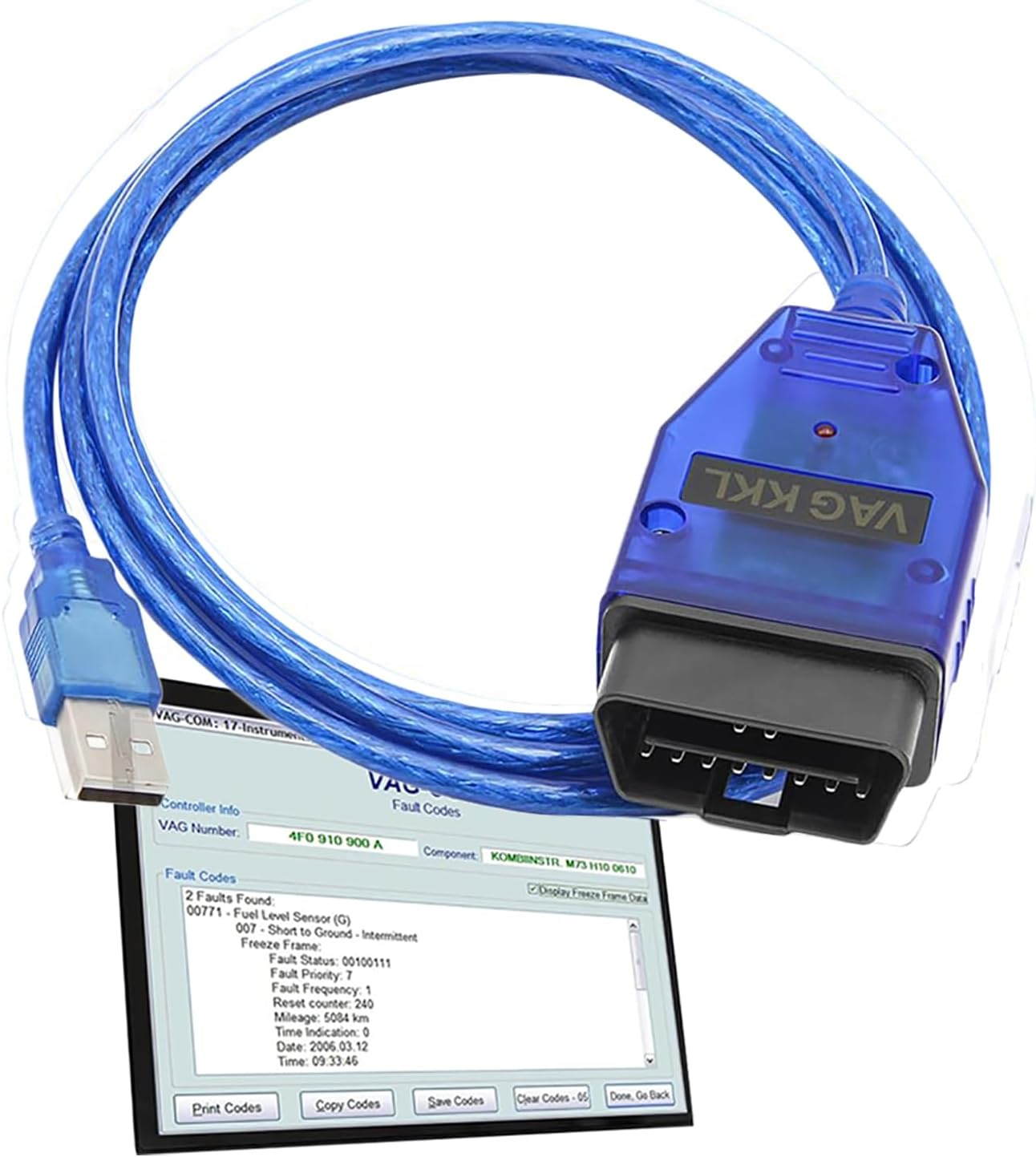 MAEZOE OBD2 KKL 409.1 VAG-COM USB Cable FTDI FT232RL Chip, Auto Scanner Tool for Skoda, VW and Seat image number 4