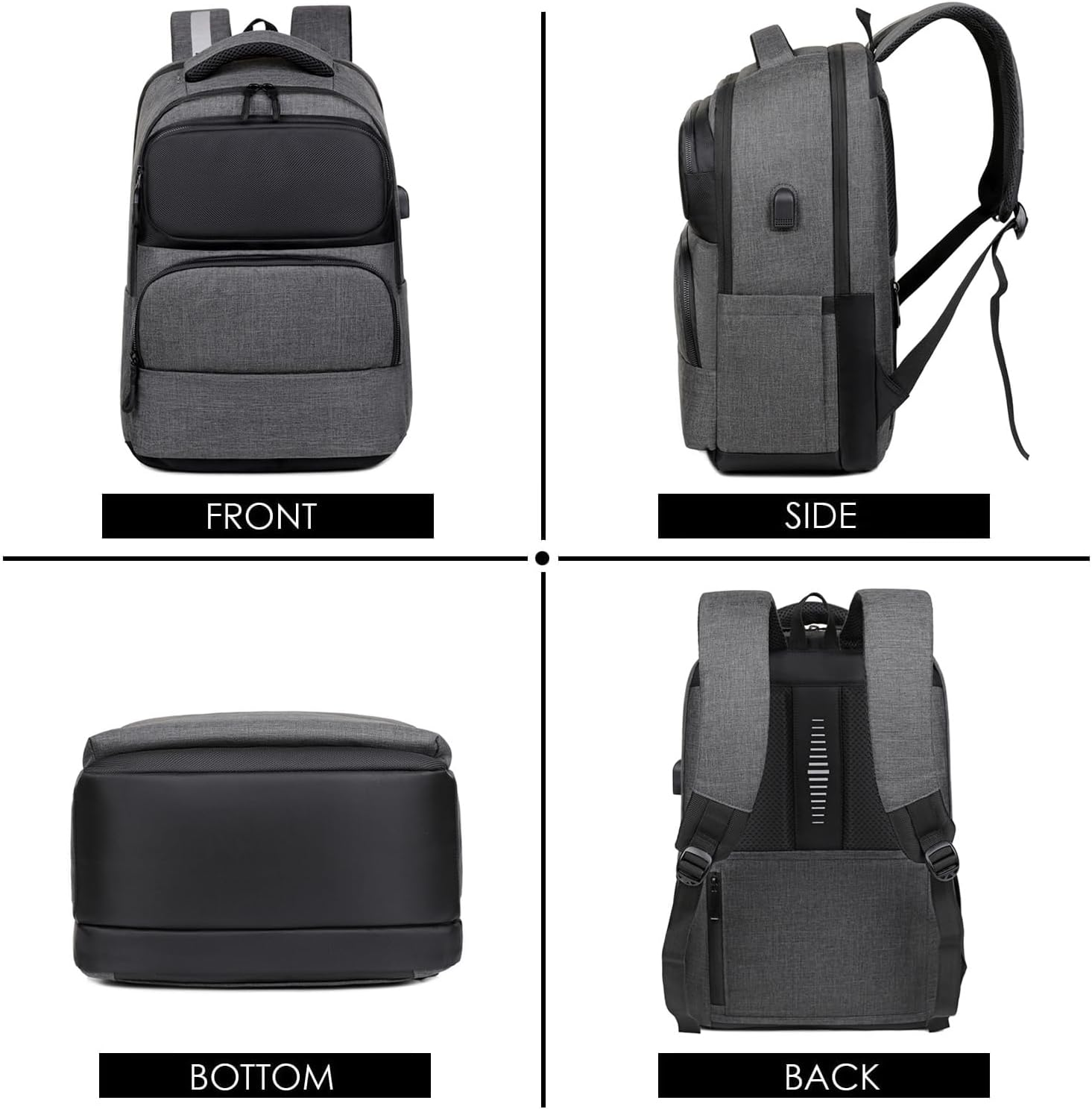 Laptop Backpack,Business Travel anti Theft Durable Laptops Backpack with USB Charging Port,Water Resistant College School Computer Bag for Women & Men Fits 15.6 Inch Laptop and Notebook image number 4