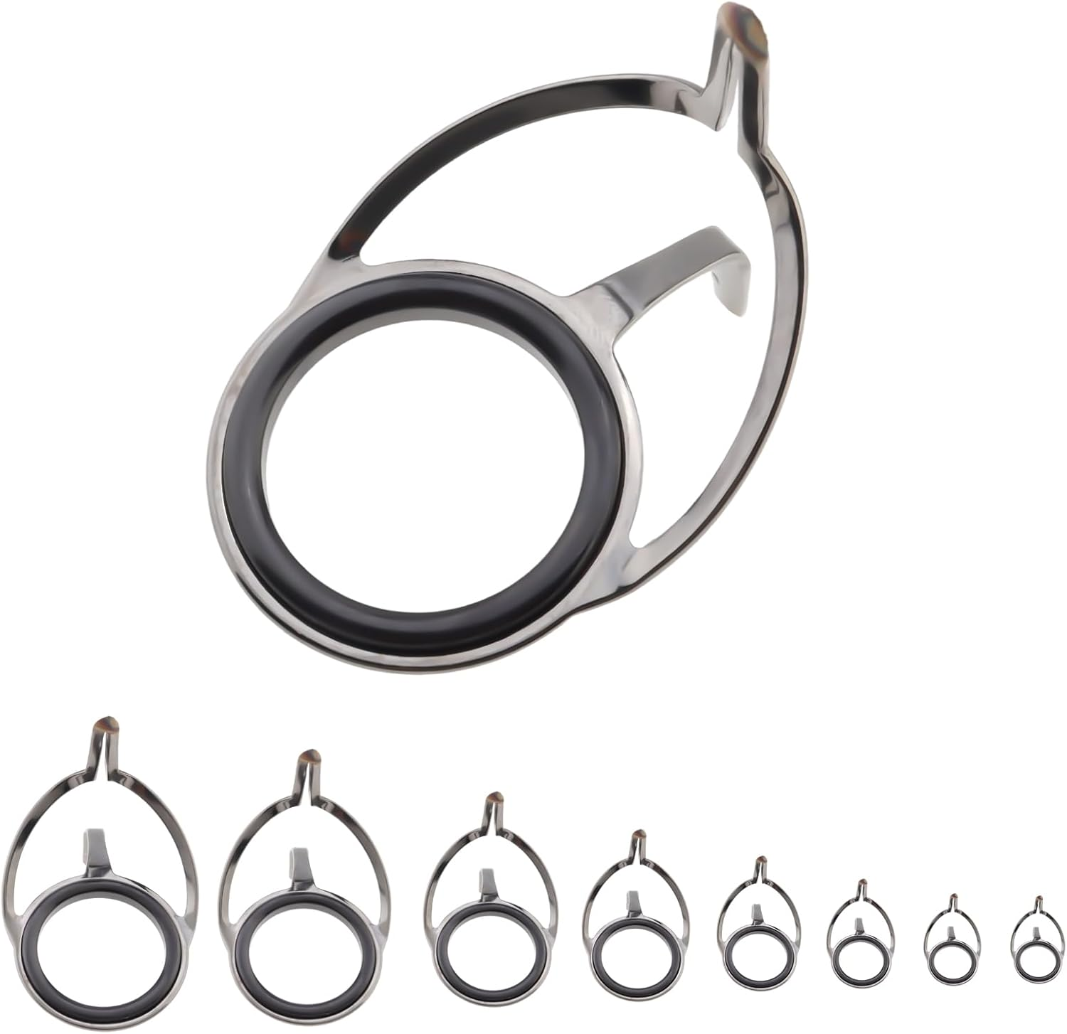 Origlam 8Pcs Fishing Rod Guide Repair Kit, Spinning Rod Guides, Fishing Rod Guide Replacement, Tip Repair Kit for Spinning Rods Sea Fishing image number 5