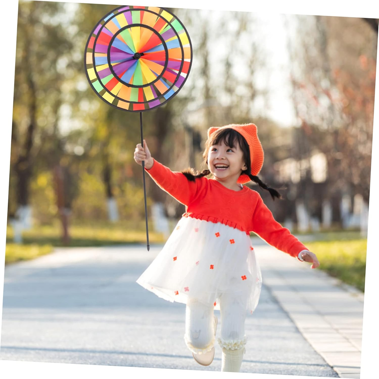 Ibasenice Toys Windmill for Yard Vibrant Colorful Windmill Cloth Wind Spinner Garden Decor Large Outdoor Pinwheels Spinners for Boys and Girls