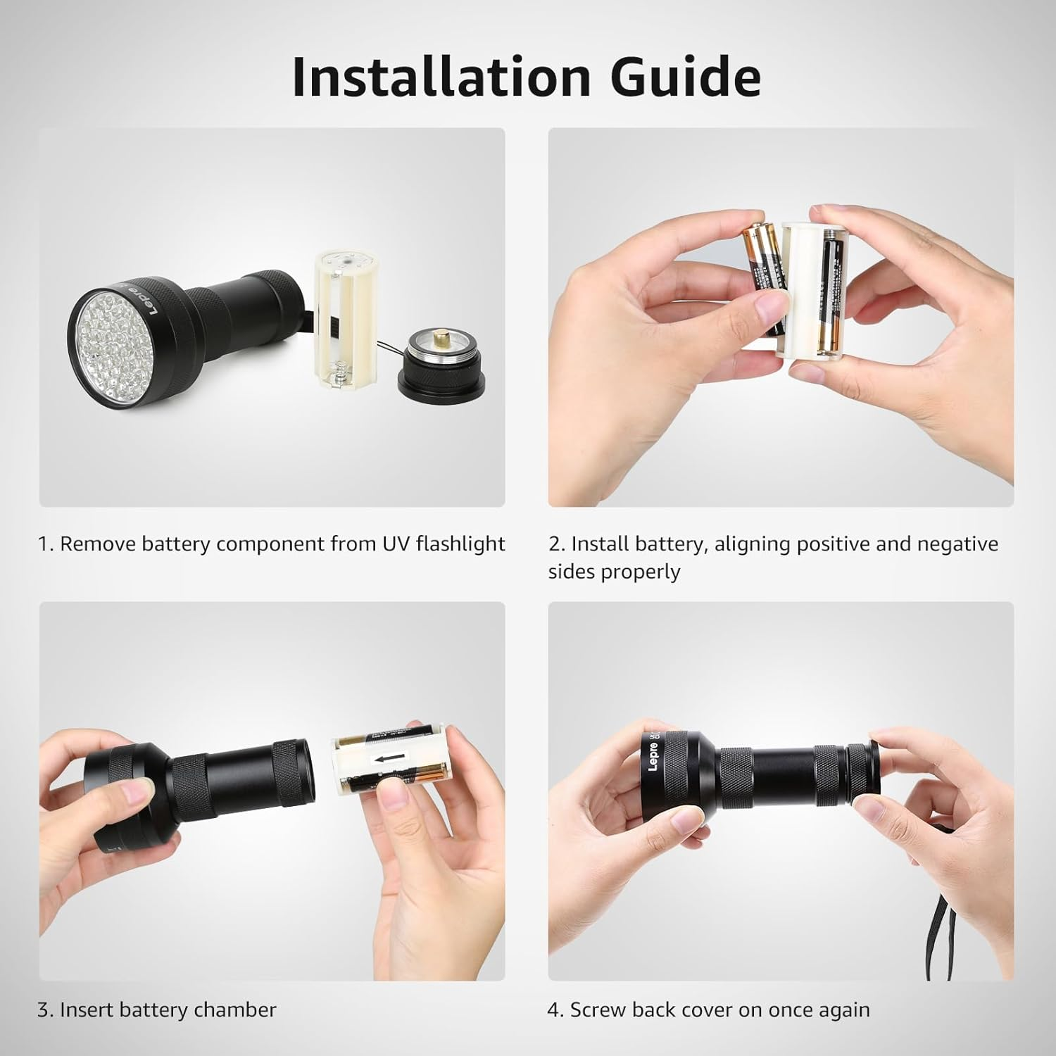 Lepro UV Torch, 51 LED UV Light Torch, 395Nm Ultraviolet Flashlight, Blacklight Detector for Pet Urine, Stain, Bed Bugs, Banknote and More image number 5