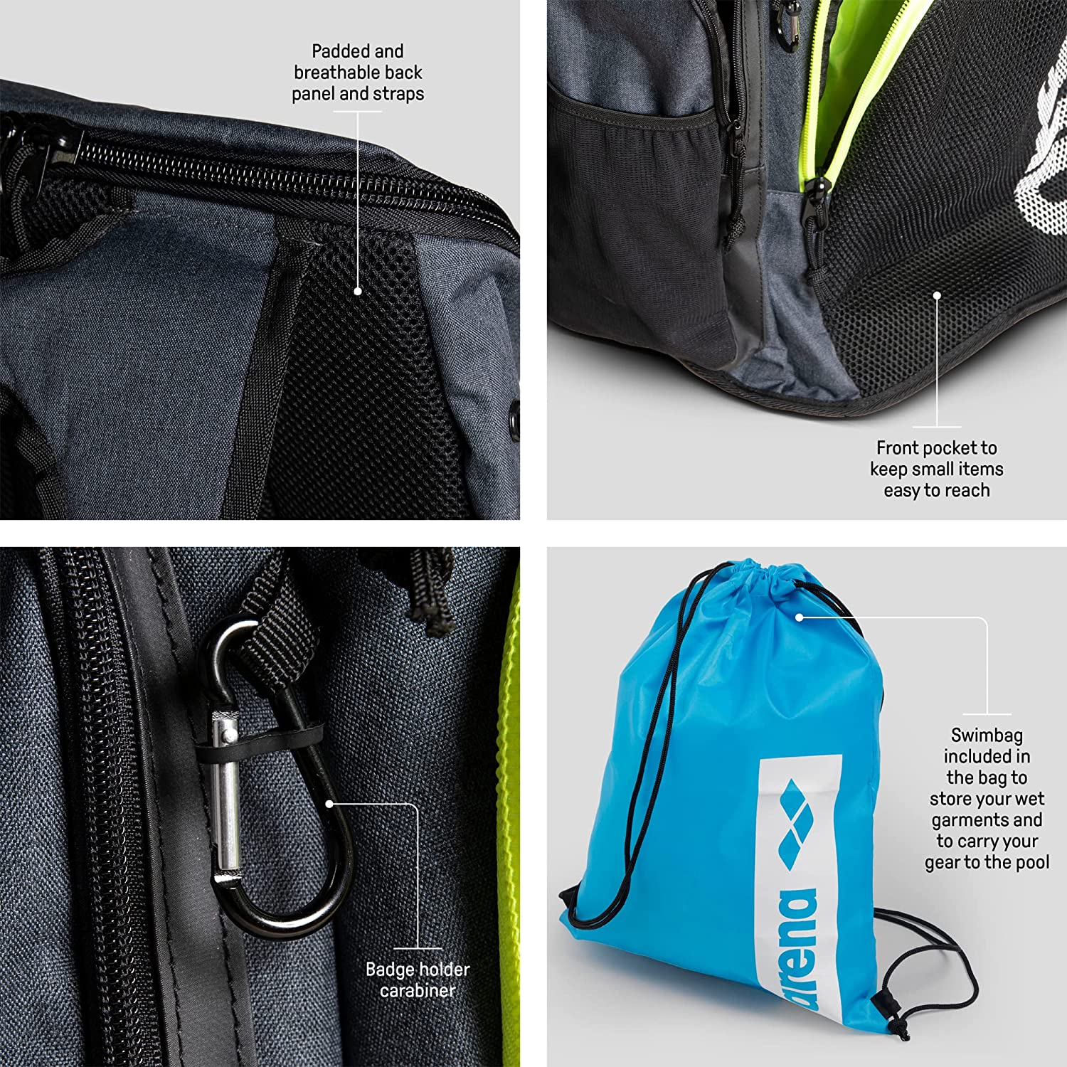 Arena Team 45L Swimming Athlete Sports Backpack Training Gear Bag for Men and Women - Red Melange image number 5