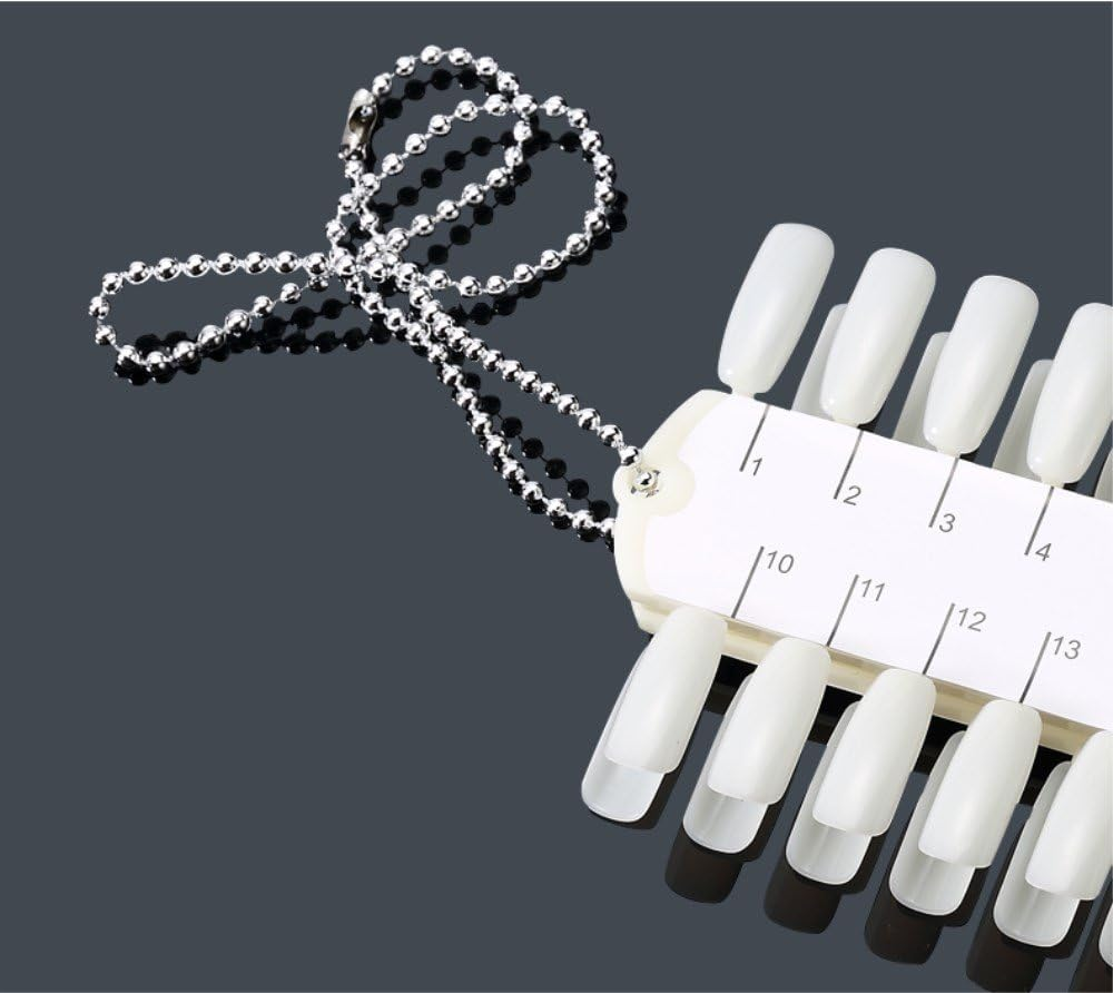 Yueton Pack of 2 Sets 36 Tips per Unit Double Layer Nail Color Display Card Nail Art Practice Design Training Plastic Polish Board Swatches with Ball Chain image number 2