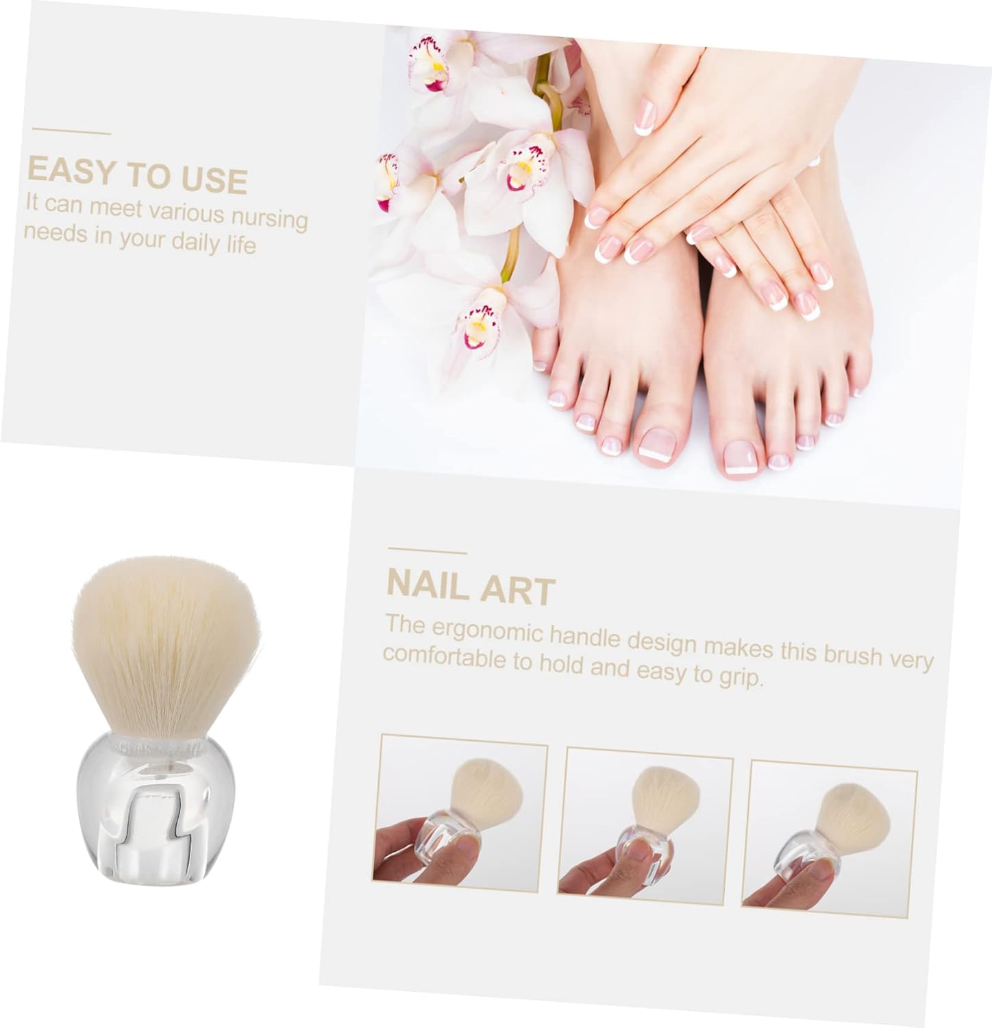 MUSISALY Nail Dust Cleaning Brush for Manicure Nail Scrub Brush 1 Piece Effective Dust Removal Tool image number 5