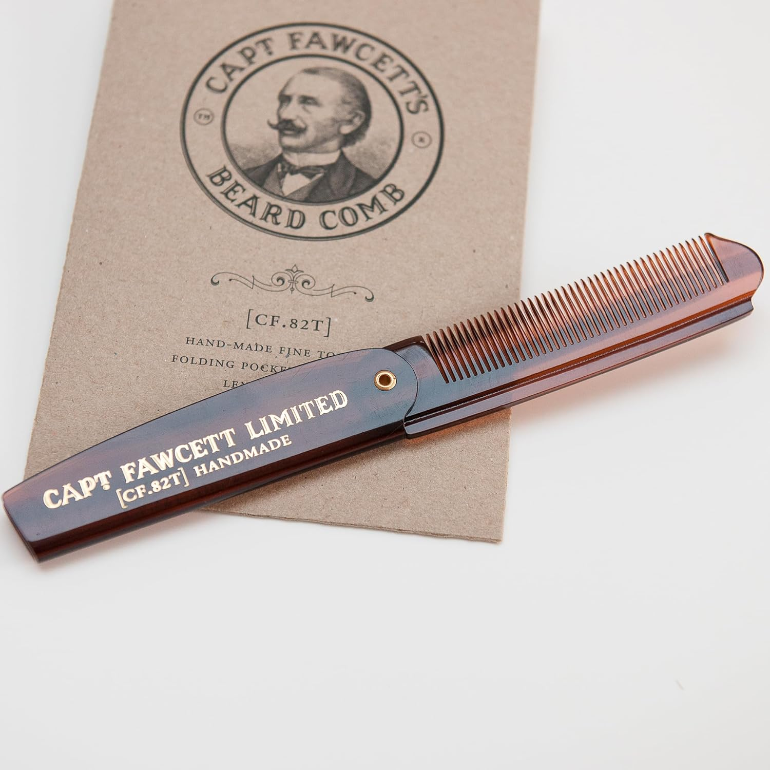 Captain Fawcett'S Folding Beard Comb, 7.6 Inch Length image number 1