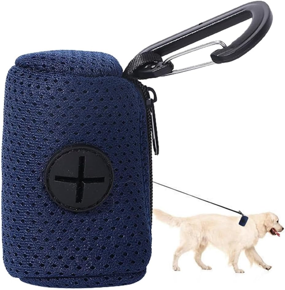 DWYYWSM Dog Poop Bags Dispenser - Mesh Fabric Attachment Dog Waste Bag Holder with Zipper, Hangable Pet Supplies, Large Capacity Dog Bag Dispenser image number 2