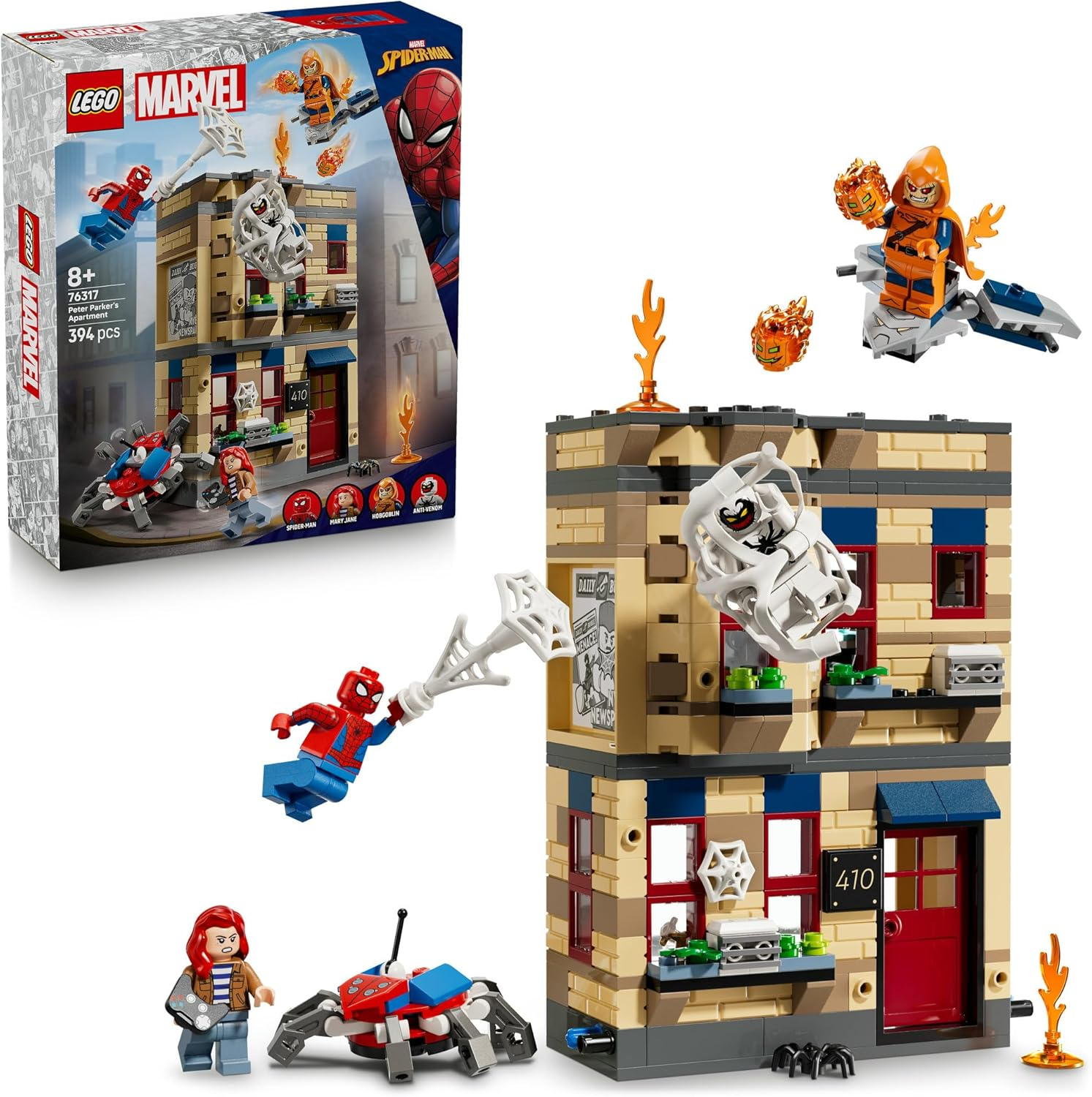 LEGO&reg; Marvel Peter Parker&rsquo;S Apartment 76317 Super Hero Building Toy with Minifigures, Spider-Man and Hobgoblin Battle, Collectible Toy for Kids, Present for Boys and Girls Aged 8 and Over image number 2