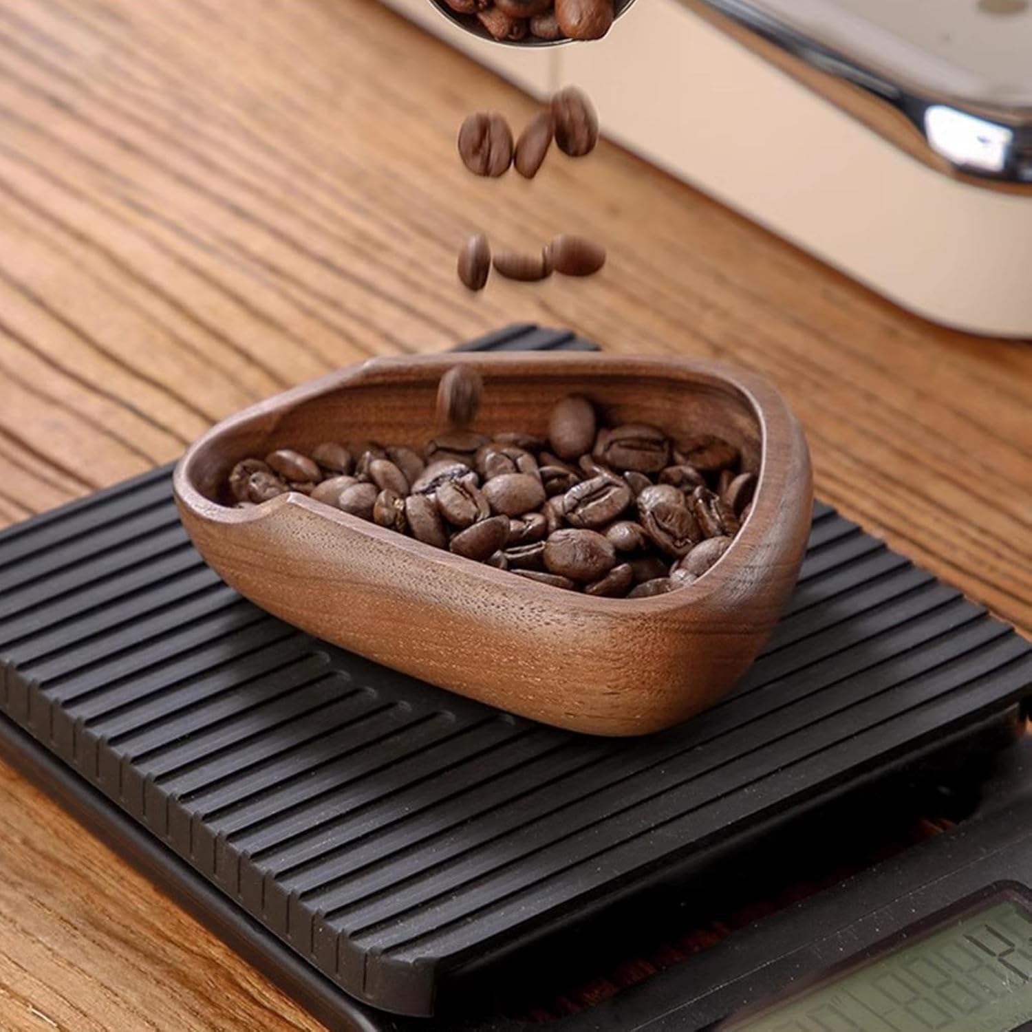 Dosing Cup for Coffee Beans | Wooden Weigh Coffee Bean Container - Sample Display Tray for Milk Tea Shops Homes Coffee, Espresso Accessories, Tea Accessory image number 3