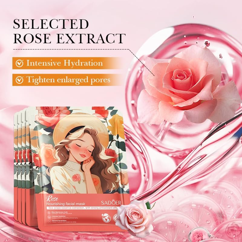 10Pcs Botanical Fruit Whitening, Anti-Wrinkle Facial Mask, Hydrating, Brightening, Nourishing image number 1