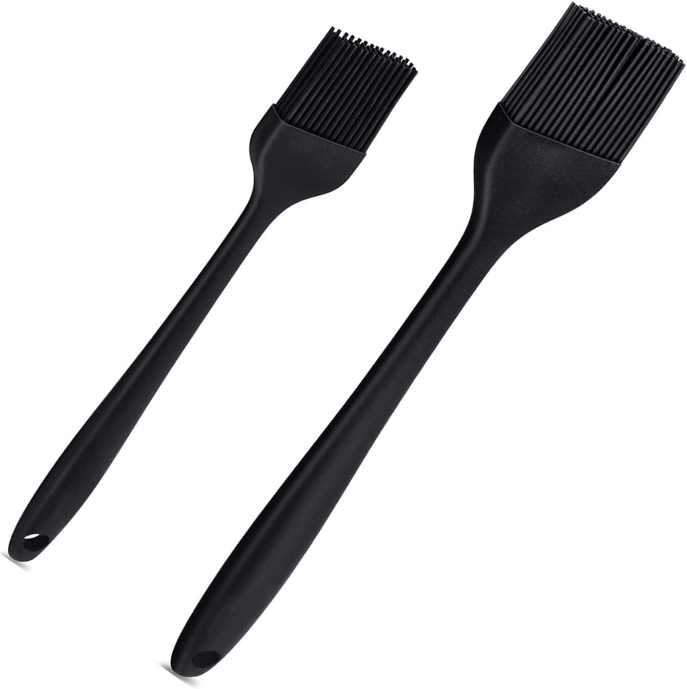 Silicone Basting Brushes for BBQ Grill & Baking (Black 2-Pack) - Heat Resistant Pastry Brushes for Marinades, Sauces, Butter, Oil - BPA Free - Kitchen Cooking Essential image number 3