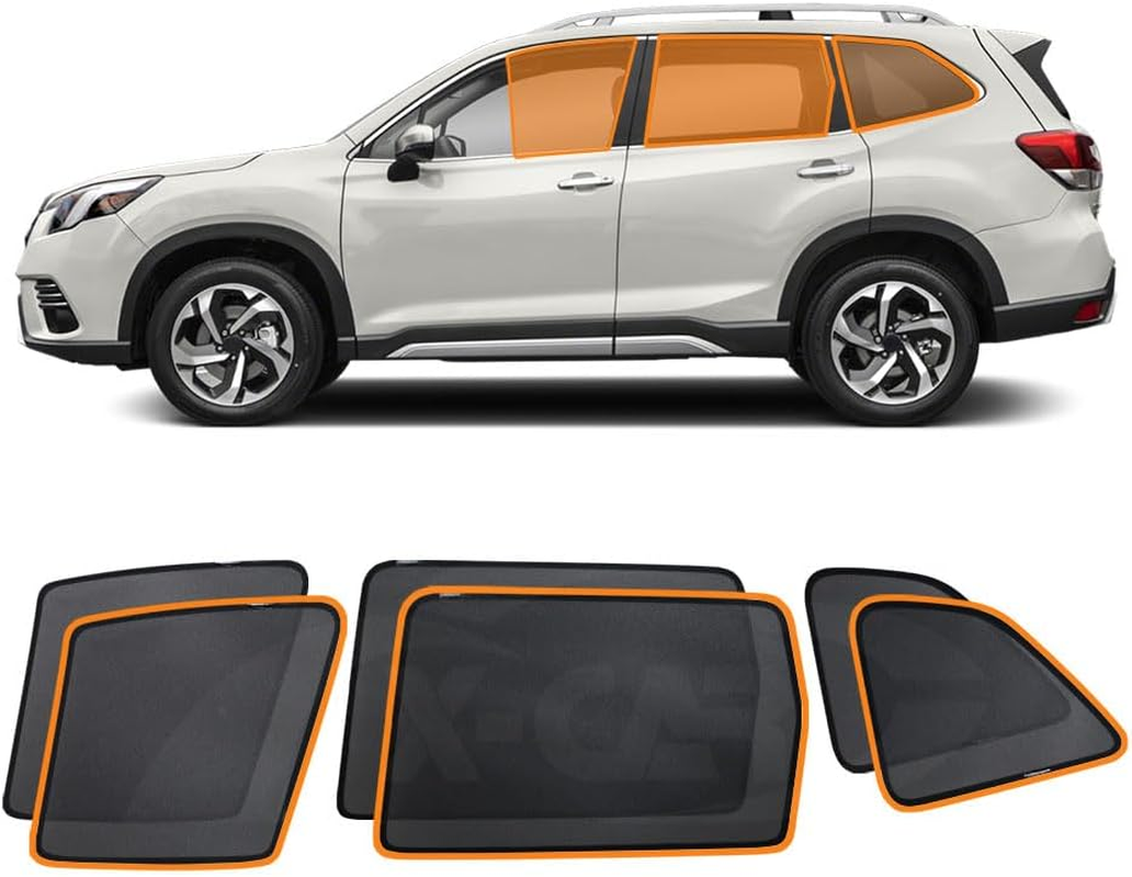 X-CAR Front Rear Port Window Sun Shade for Subaru Forester 2018-2024 Magnetic Car Sun Blind Mesh image number 1
