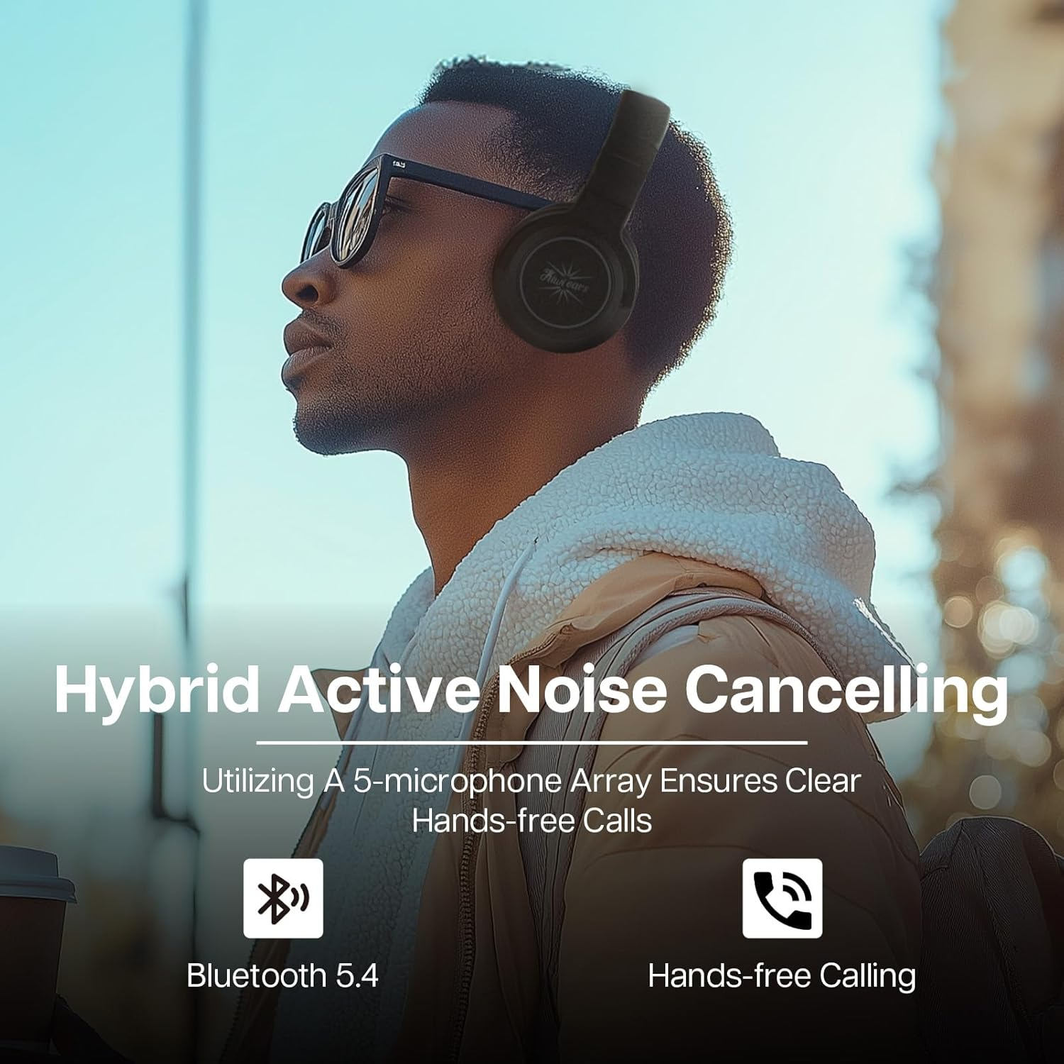 Linsoul Kiwi Ears Aventus Bluetooth 5.4 over Ear Headphones,Wireless DJ Studio Monitor Headphone, Dual Dynamic Driver Gaming Headphones with Hybrid ANC, 82H Playtime for Podcast Gaming Guitar image number 4