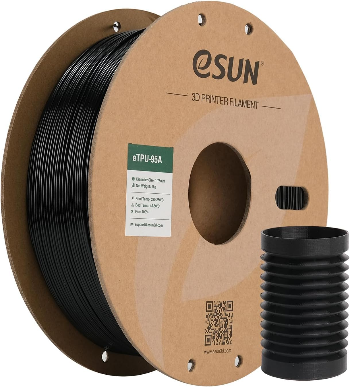 Esun 3D Printing Filament TPU TPE 95A Spool 1.75Mm 1KG Dimensional Accuracy +/- 0.05Mm for 3D Printers,Clear
