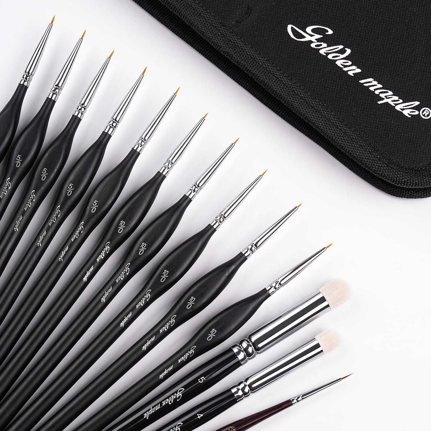 Detailing Paint Brush Set-Golden Maple 13Pcs Miniature Paint Brushes Set for Fine Detail Paint, Acrylic Painting, Watercolor, Oil, Models