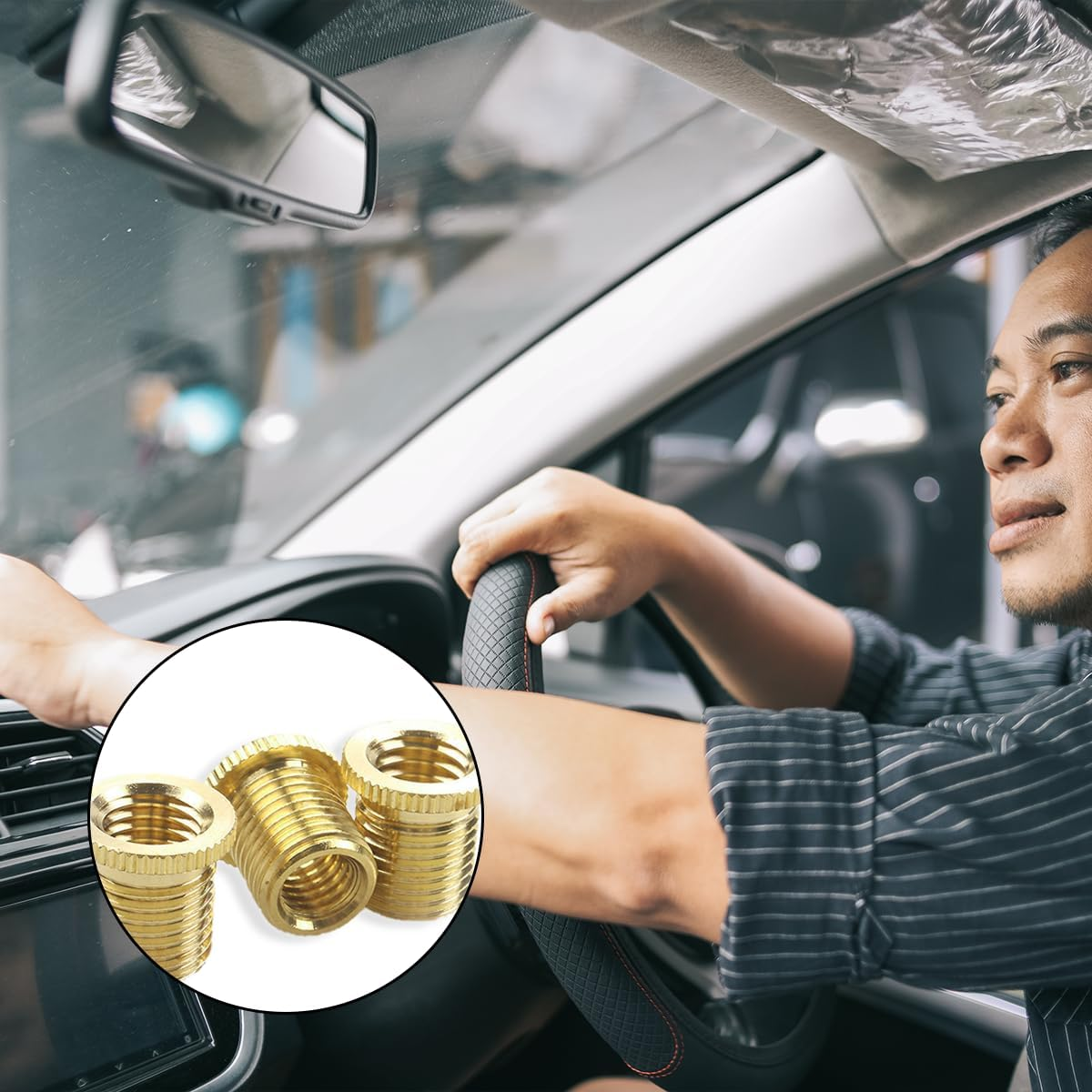 Shift Knob Thread Adapter, 3 PCS Thread Screw Adapter Insert Kit for Car (M8X1.25, M10X1.25, M10X1.5) image number 5