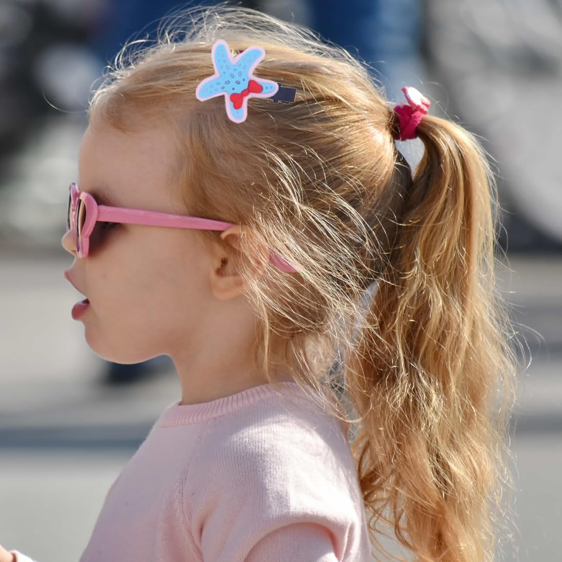 YOCDNOV 28 Pack Cute Hair Clips - Fashion Hair Accessories for Girls, Flowers, Fruits, Sweets, Desserts, Sweet Birthday Party Gifts (Pink Knitted Flowers + Pink Starfish) image number 2