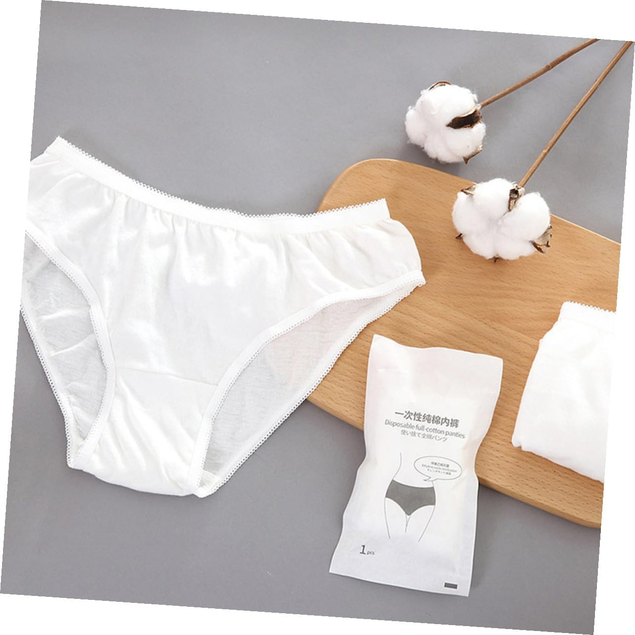 5Pcs Portable Travel Underwear for Pregnant Woman Breathable Disposable Underpants Women Briefs Made of Cotton for Outdoor Use White image number 4