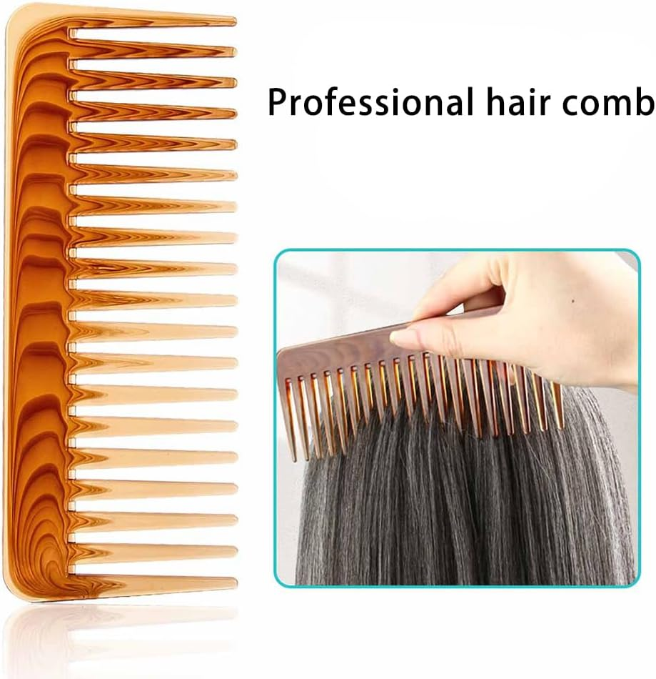 Wide Tooth Detangling Comb, 2-Pack, for Wet and Dry Curly Hair, Thick and Wavy Hair image number 1