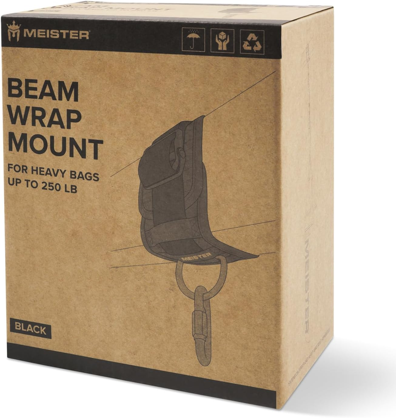 Meister Beam Wrap Mount Kit W/Carabiner for Hanging Boxing & MMA Heavy Bags image number 3