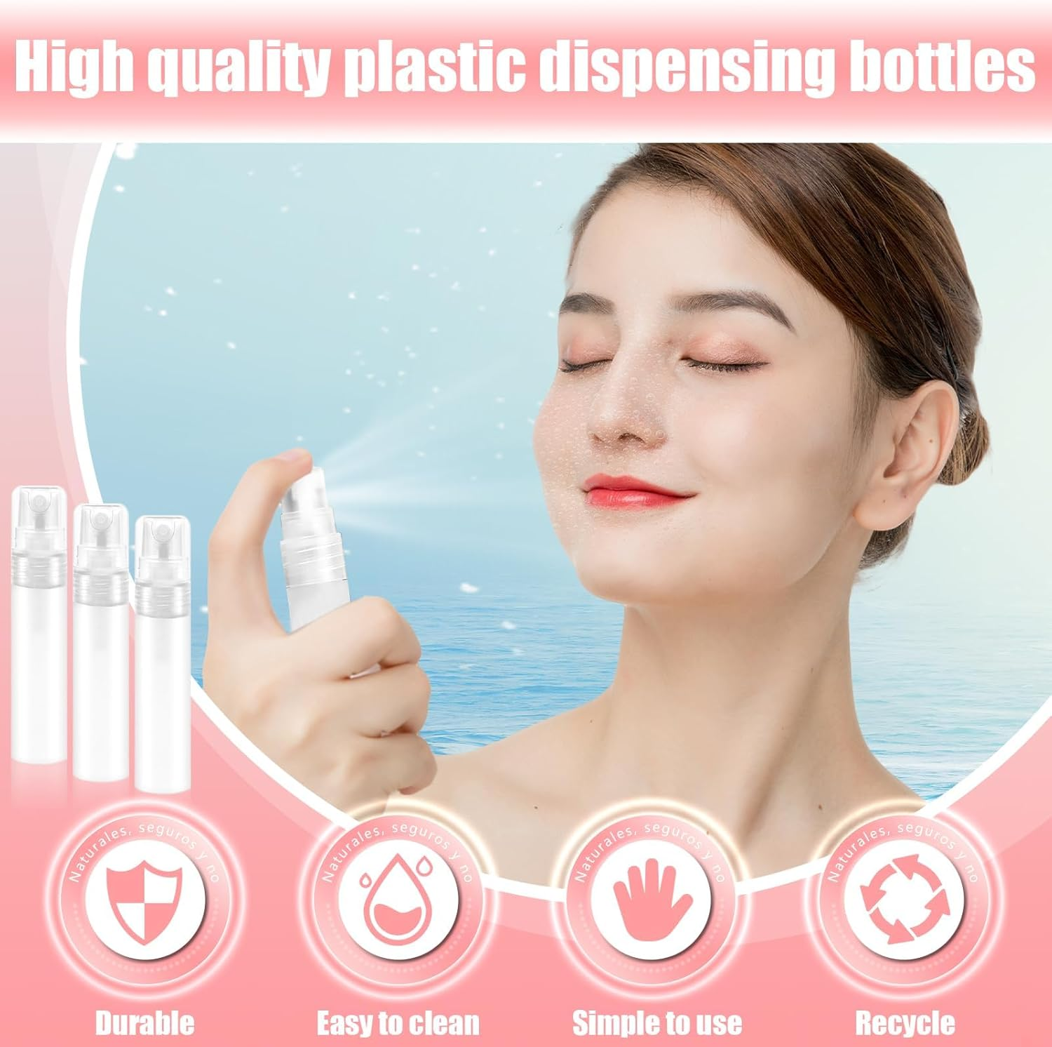 Mini Spray Bottle, 6 Pcs Mini Clear Perfume Bottle, 5Ml Refillable Fine Mist Spray Bottles for Liquid, Perfume, Makeup Tool, Travel image number 4