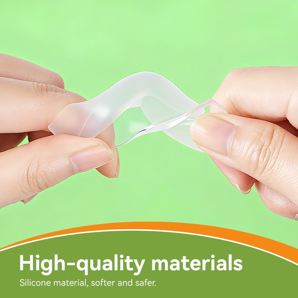 SAFELON 8 PCS Childproof Corner Protector, Baby Safety Table Corner Guard, Silicone Material Baby Proof Bumper Cushion (Clear-White) image number 1