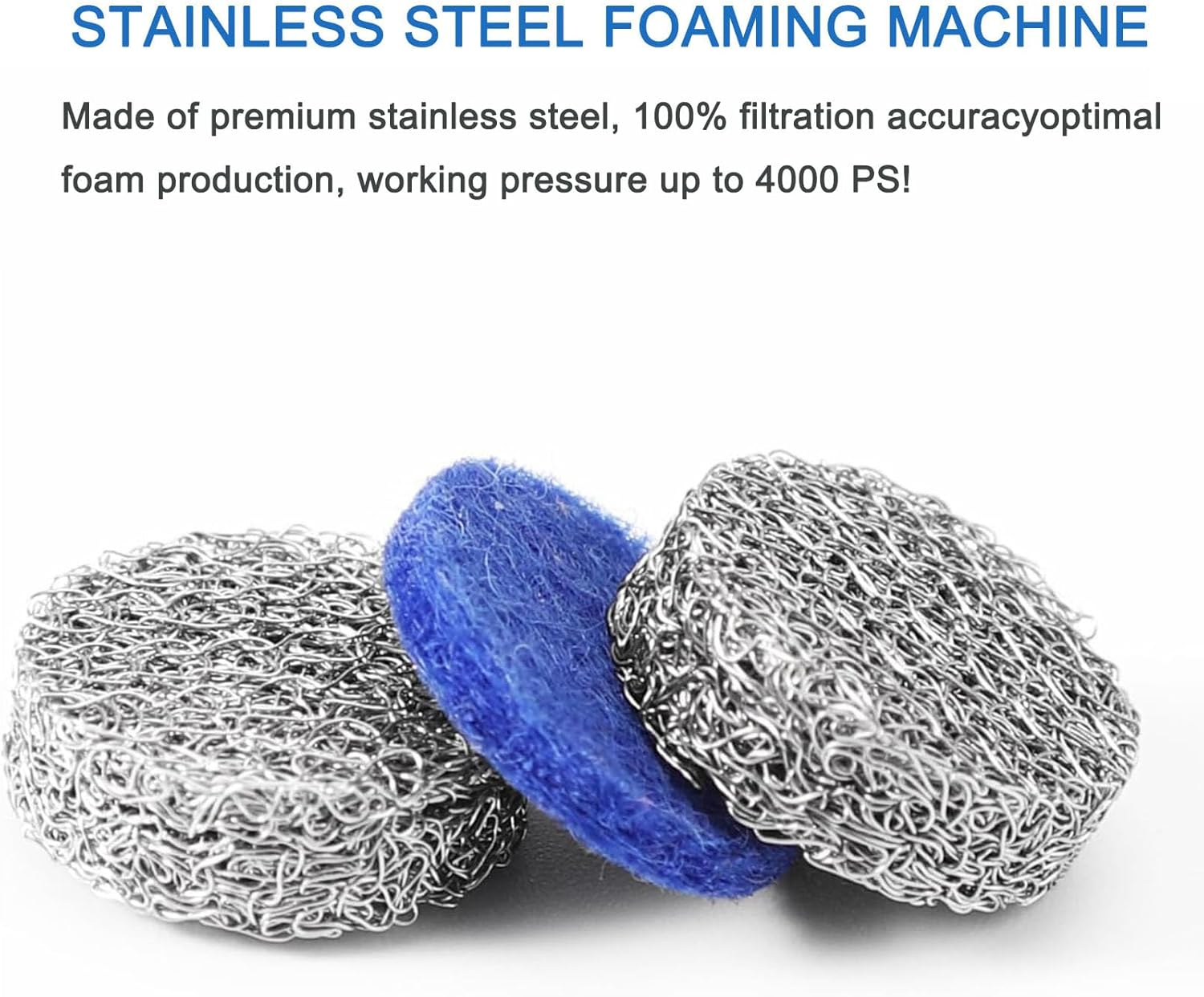 2 Sets 1.1Mm Foam Cannon Nozzle Kit - Universal 0.04In Thread Orifice & Mesh Net Replacement Parts with Cleaning Tools image number 4