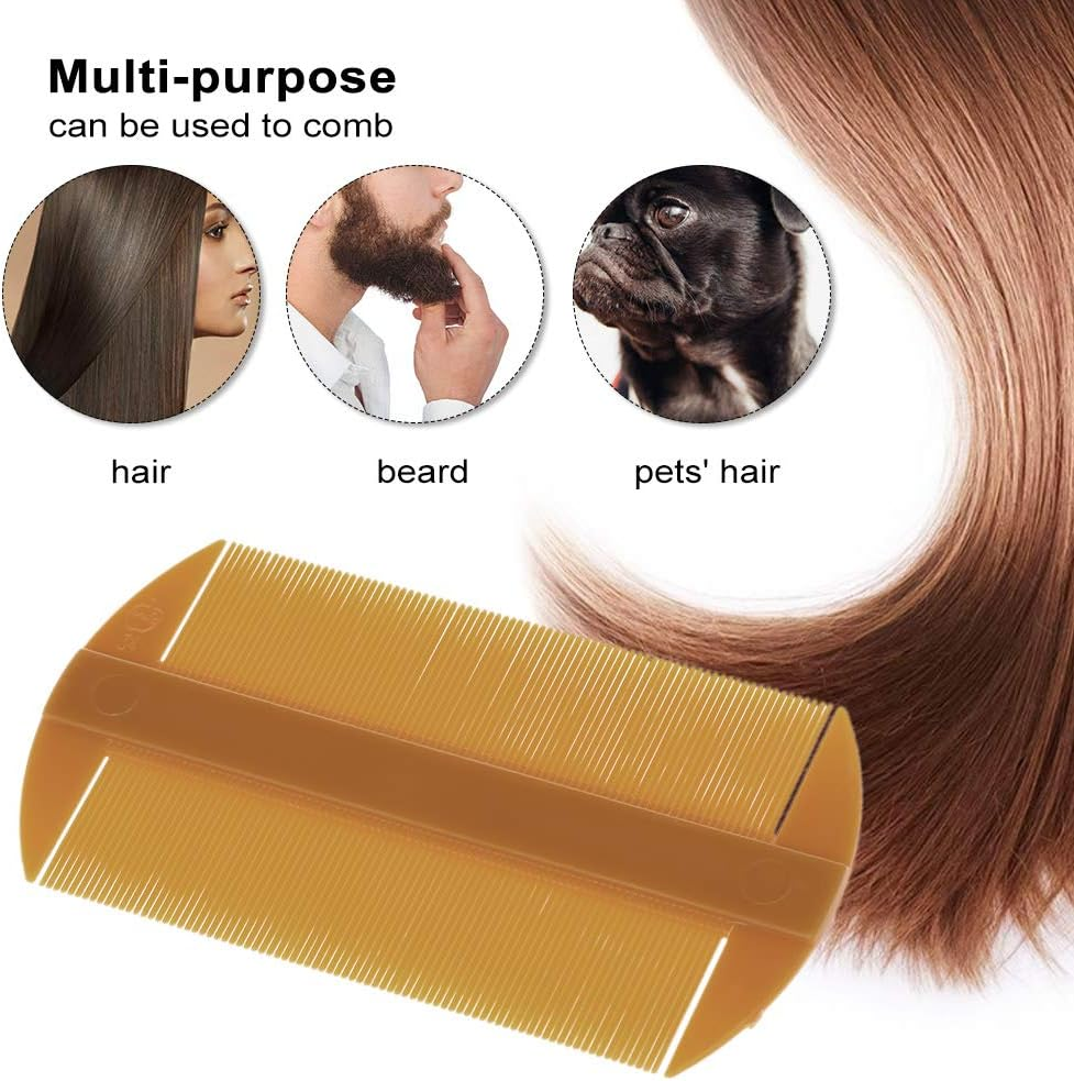Double-Edged Fine-Toothed Comb Plastic Hair Comb for Head Care Pocket Massage Comb for Kids Pet Beard/Mustache Comb VCXN image number 3