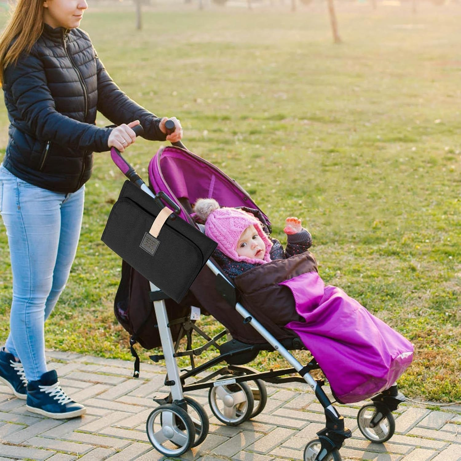 Foldable Changing Diaper Mat, Portable Travel Changing Mat, Waterproof Compact Diaper Changing Mat, for Home Travel Outside, Baby Diaper Sheet Shower - Gray image number 7