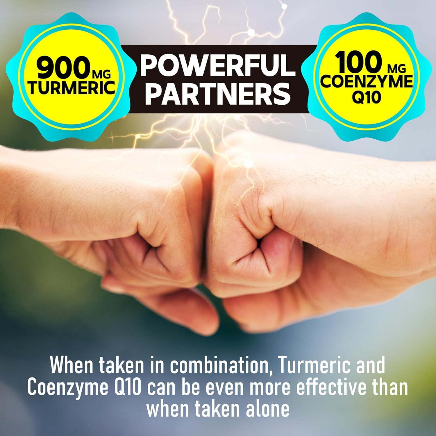 3In1 Coq10 and Turmeric Supplement Extract - Combined with Black Pepper - Professional Combination - 60 Capsules image number 3